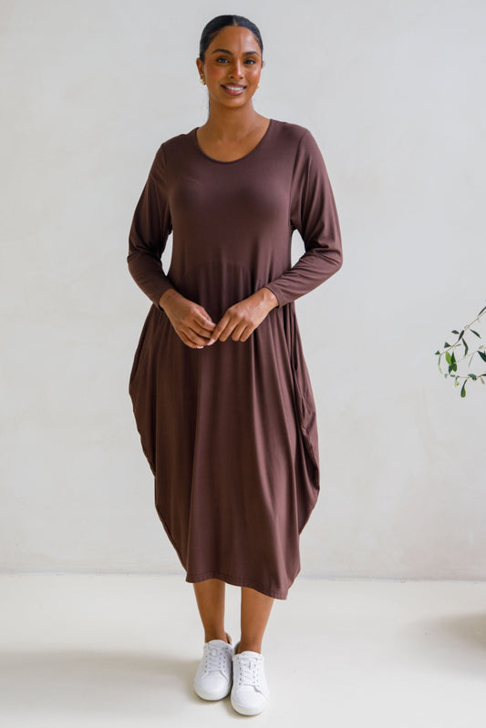 Long Sleeve Soho Dress | Chocolate