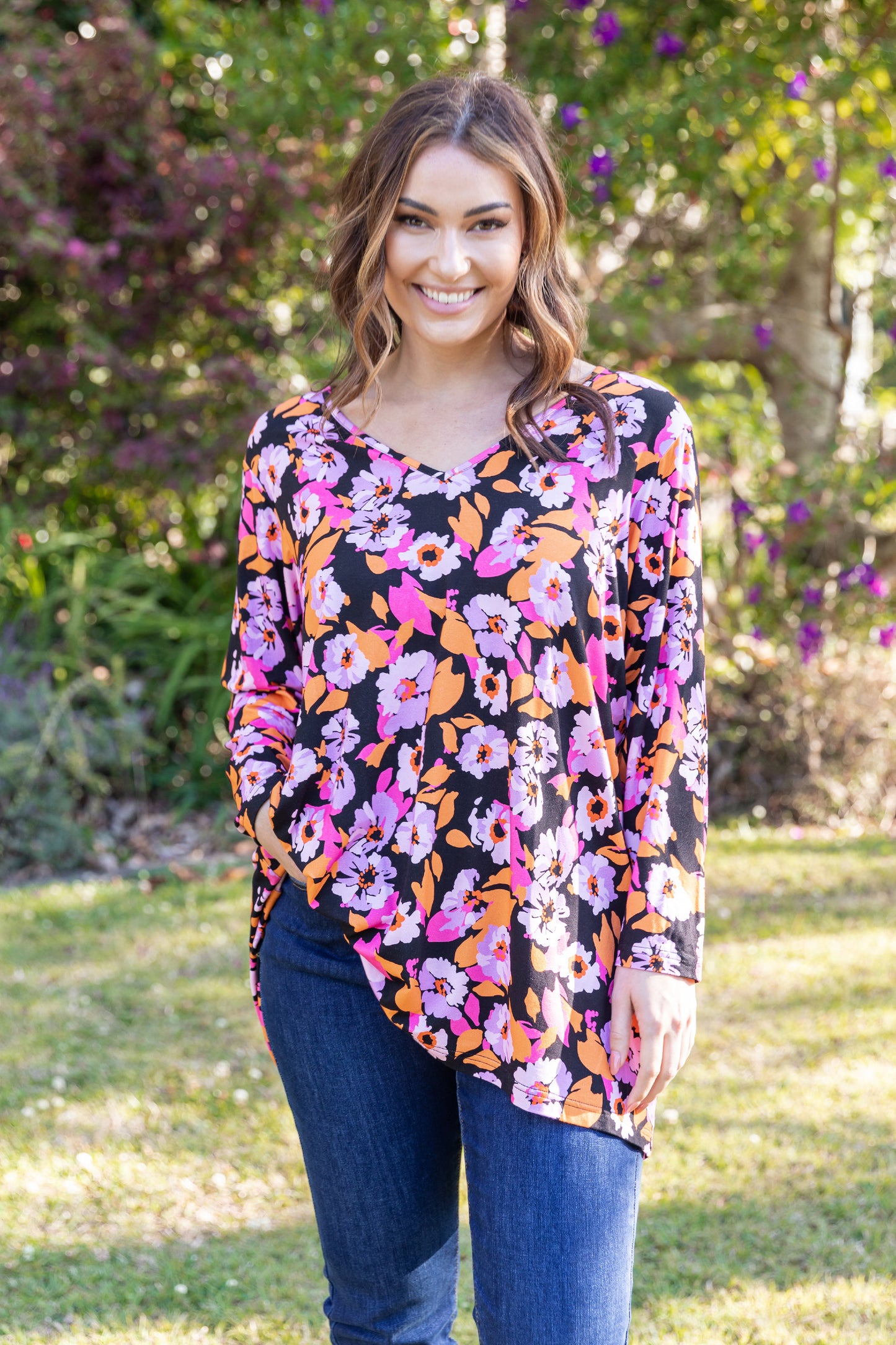Long Sleeve T-Shirt Top in Rosella