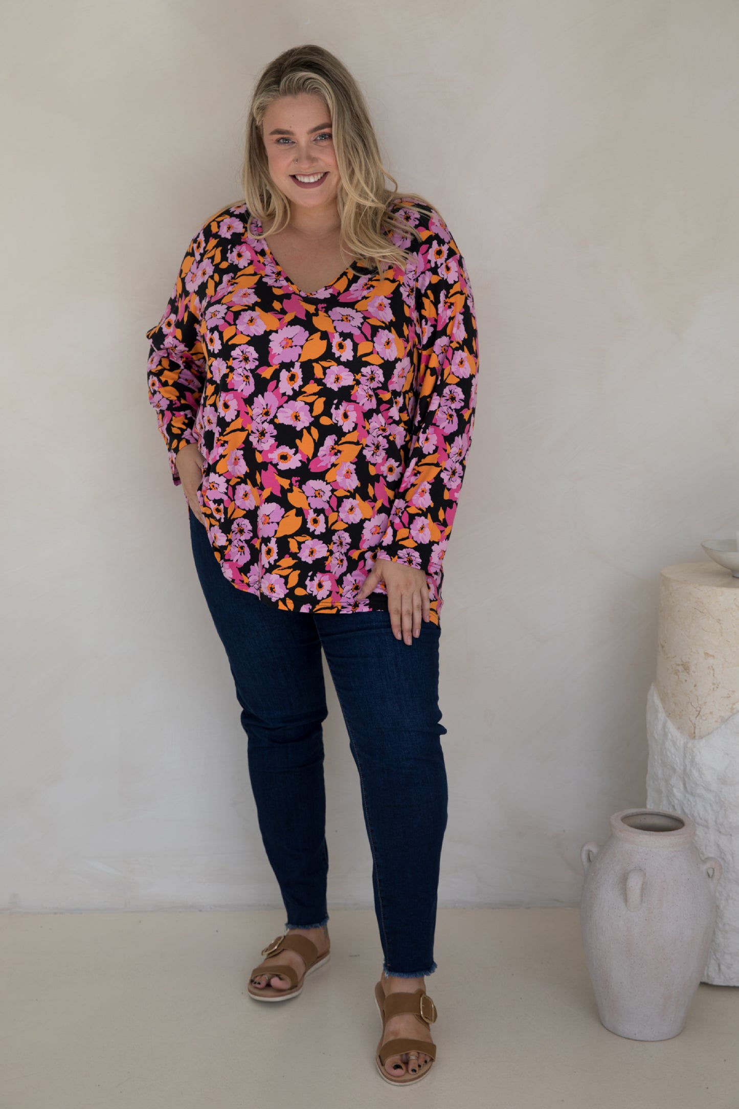 Long Sleeve T-Shirt Top in Rosella