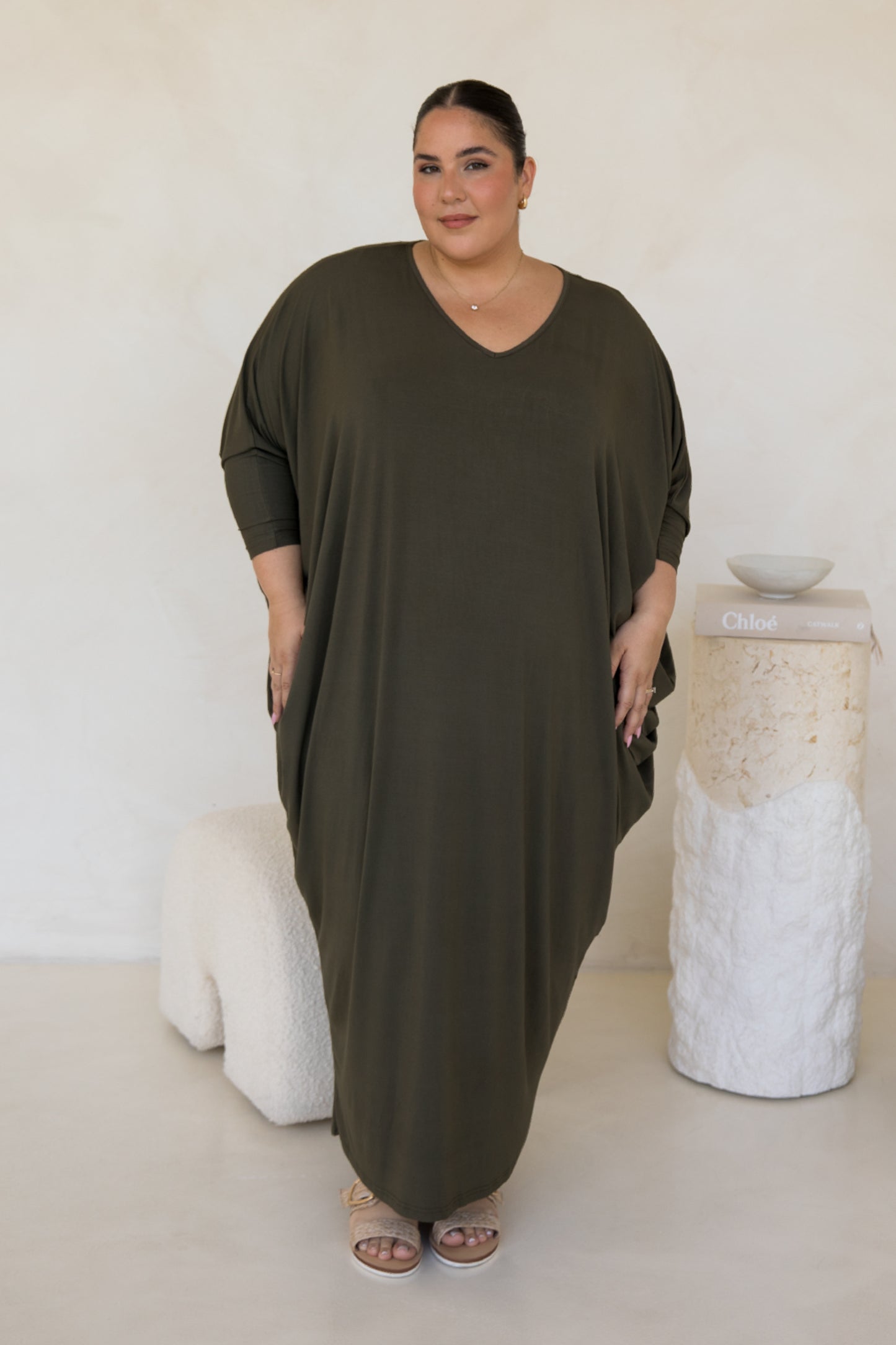 Long Sleeve Maxi Miracle Dress | Moss Green