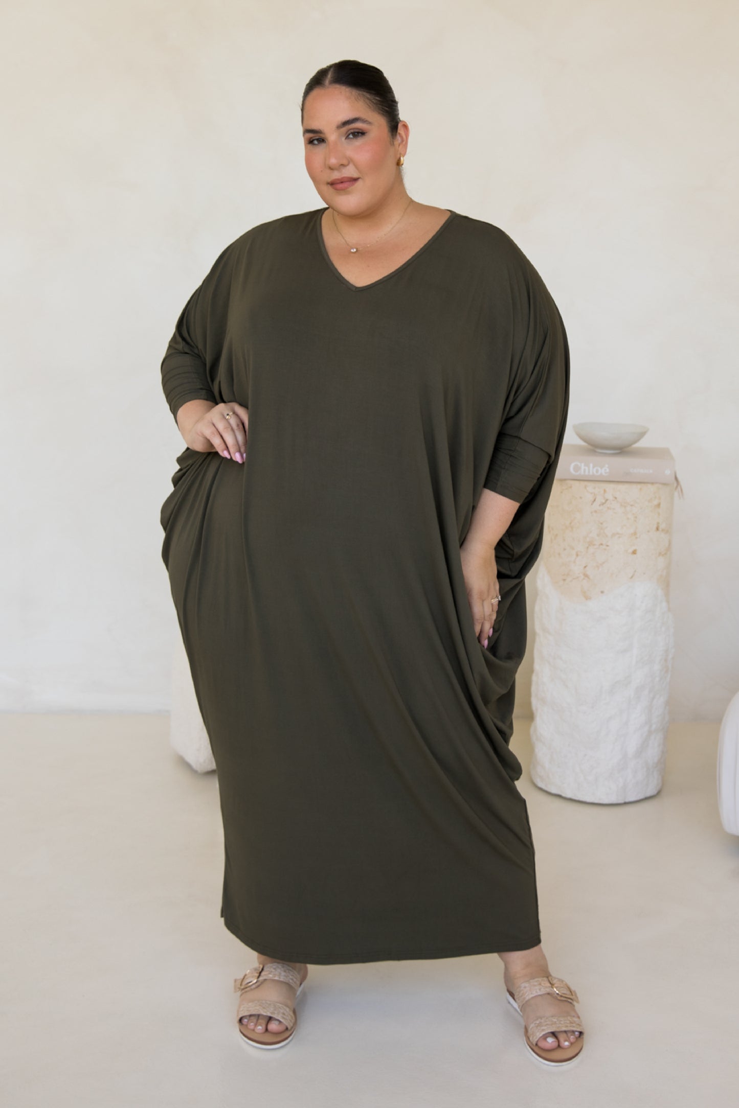 Long Sleeve Maxi Miracle Dress | Moss Green