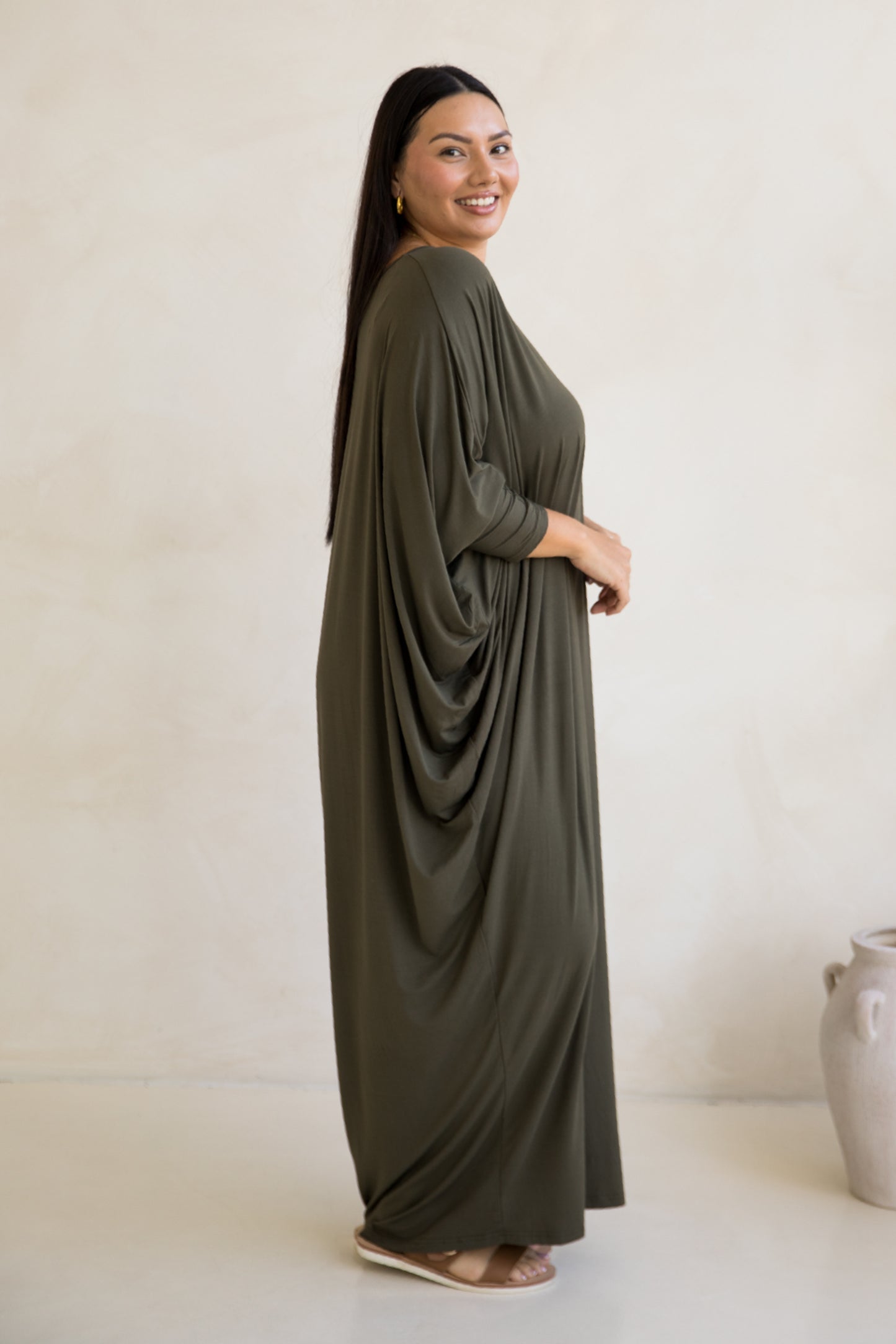 Long Sleeve Maxi Miracle Dress | Moss Green