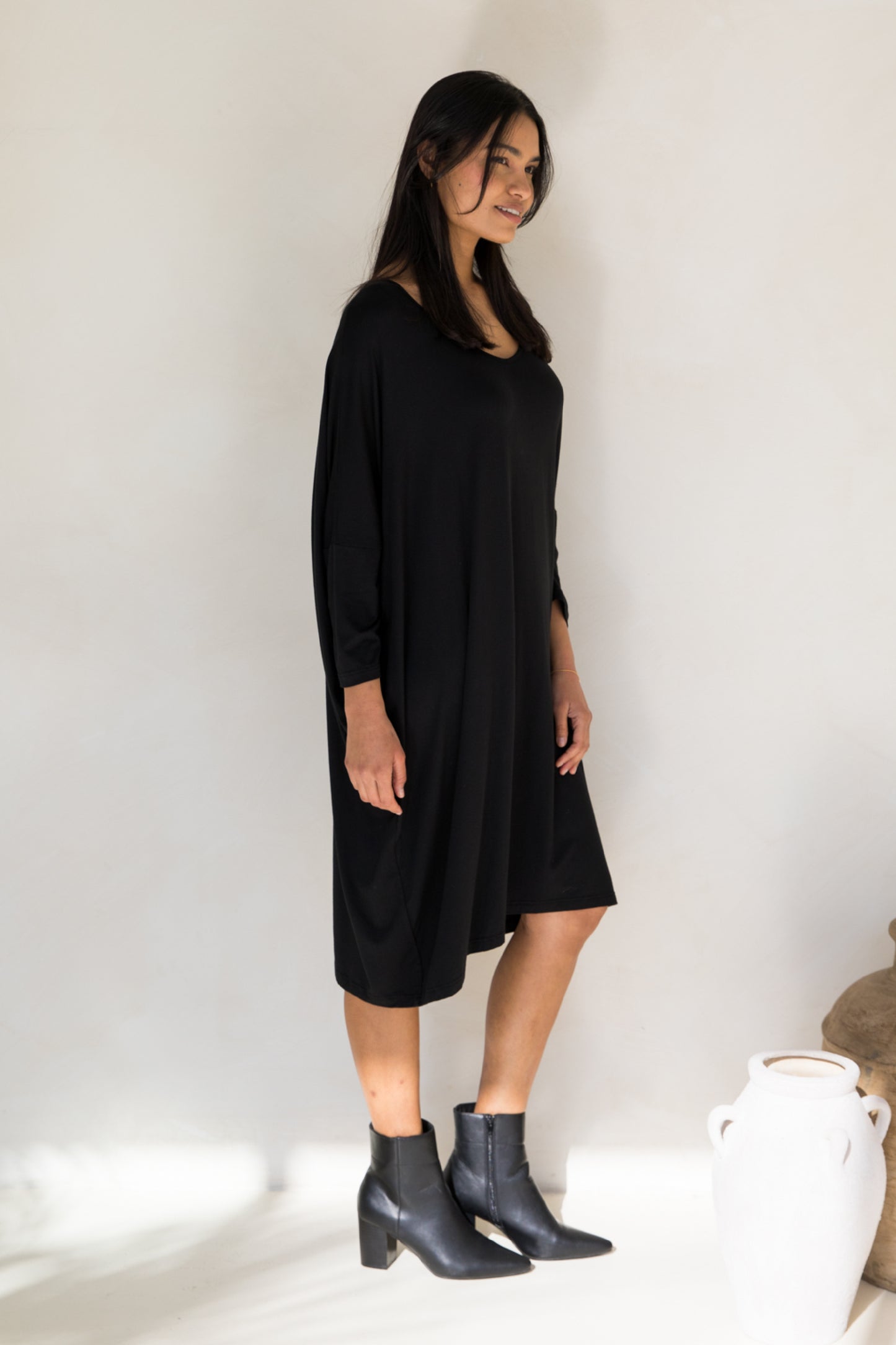 Long Sleeve Nice Dress | Black