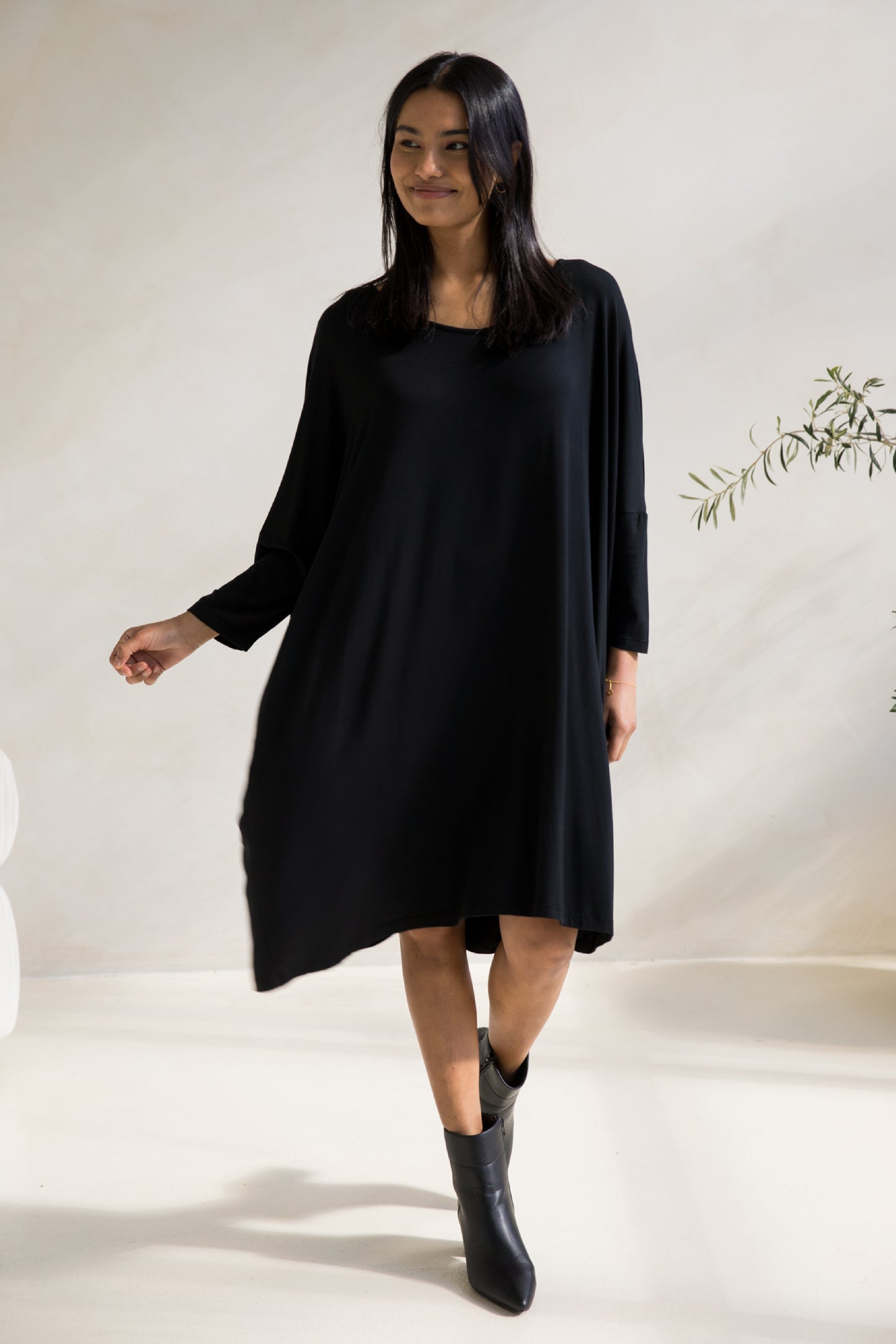 Long Sleeve Nice Dress | Black