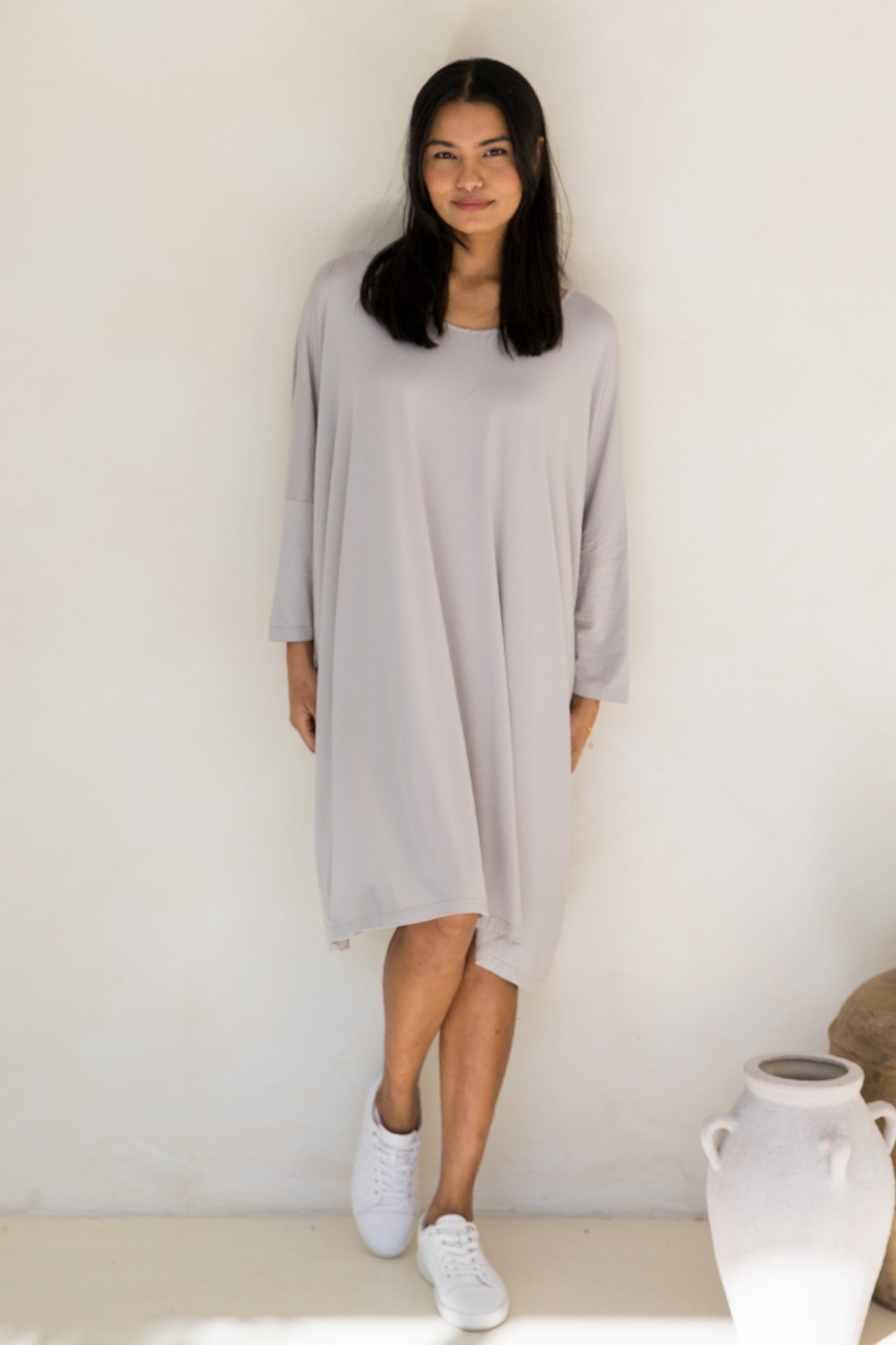 Long Sleeve Nice Dress | Stone