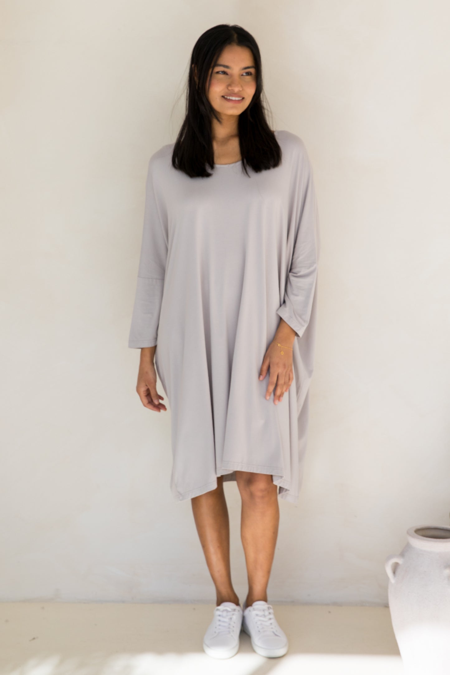 Long Sleeve Nice Dress | Stone