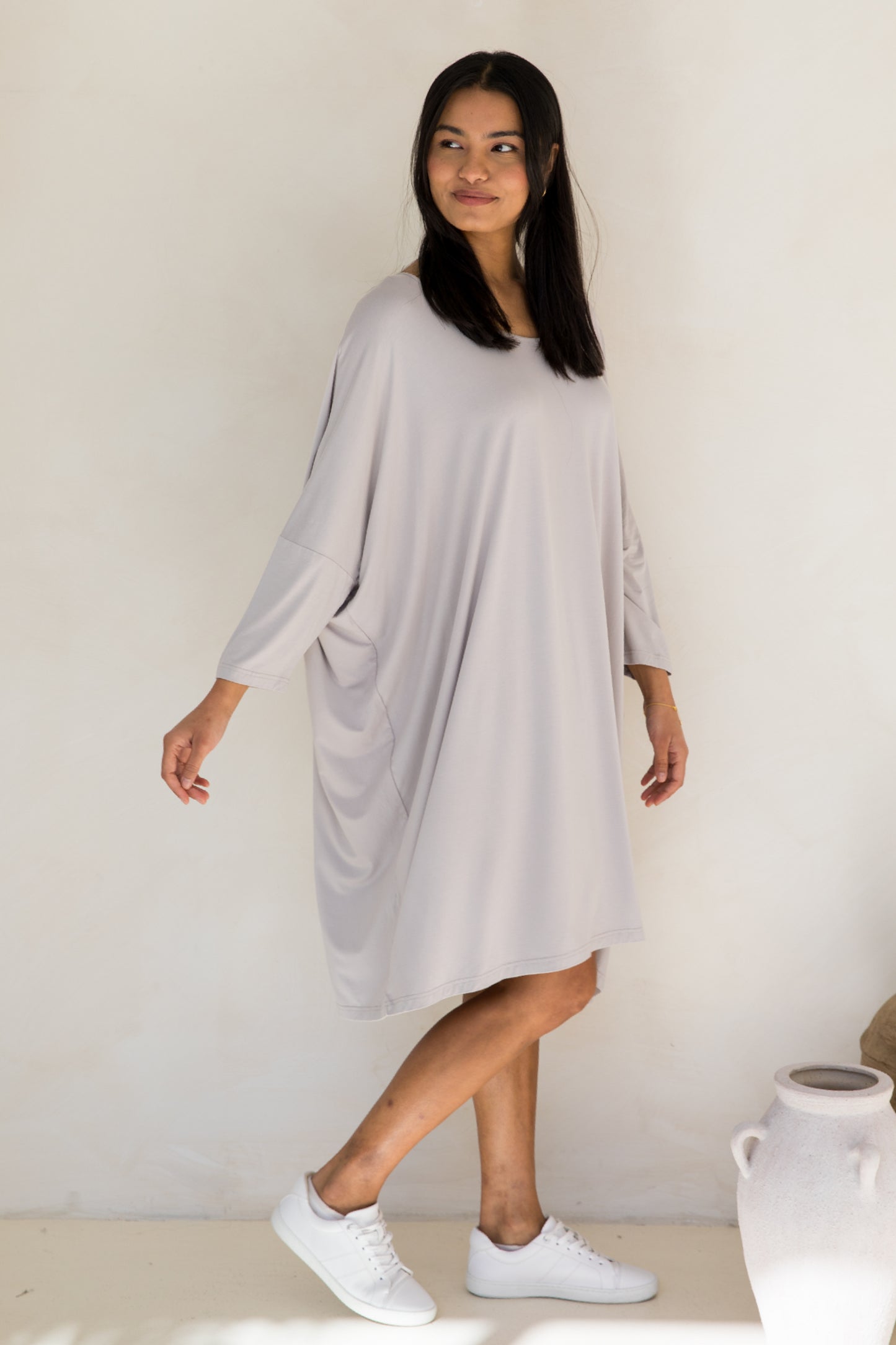 Long Sleeve Nice Dress | Stone