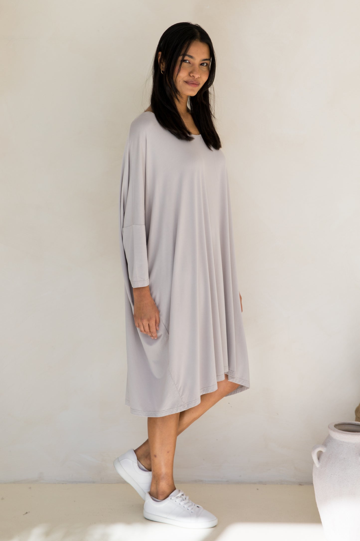 Long Sleeve Nice Dress | Stone