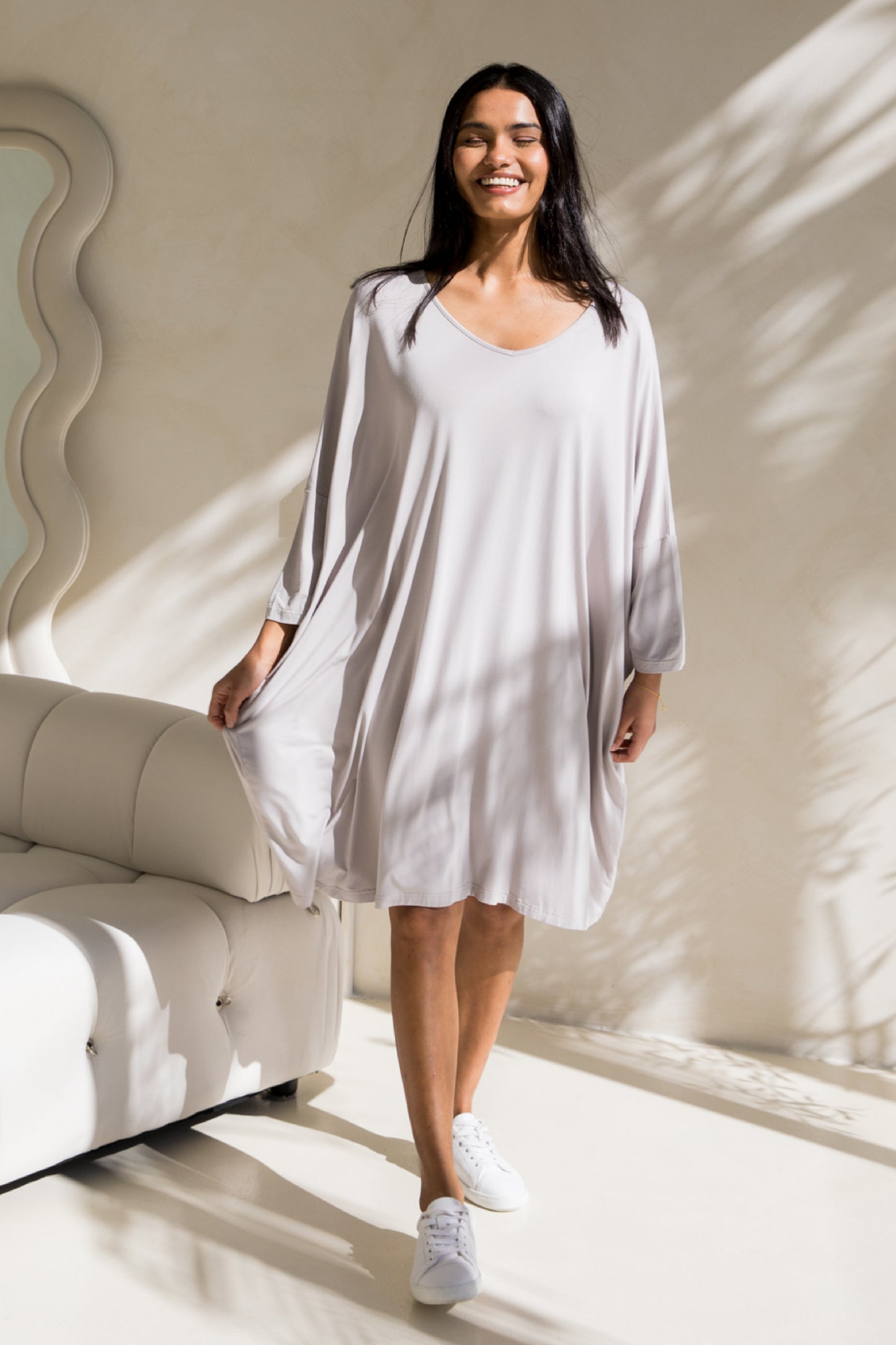 Long Sleeve Nice Dress | Stone