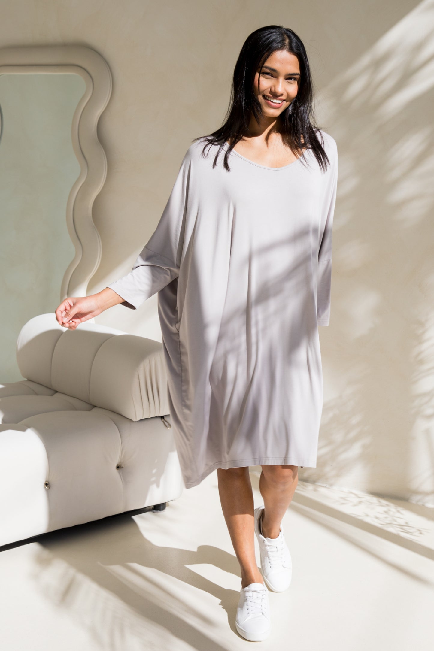 Long Sleeve Nice Dress | Stone