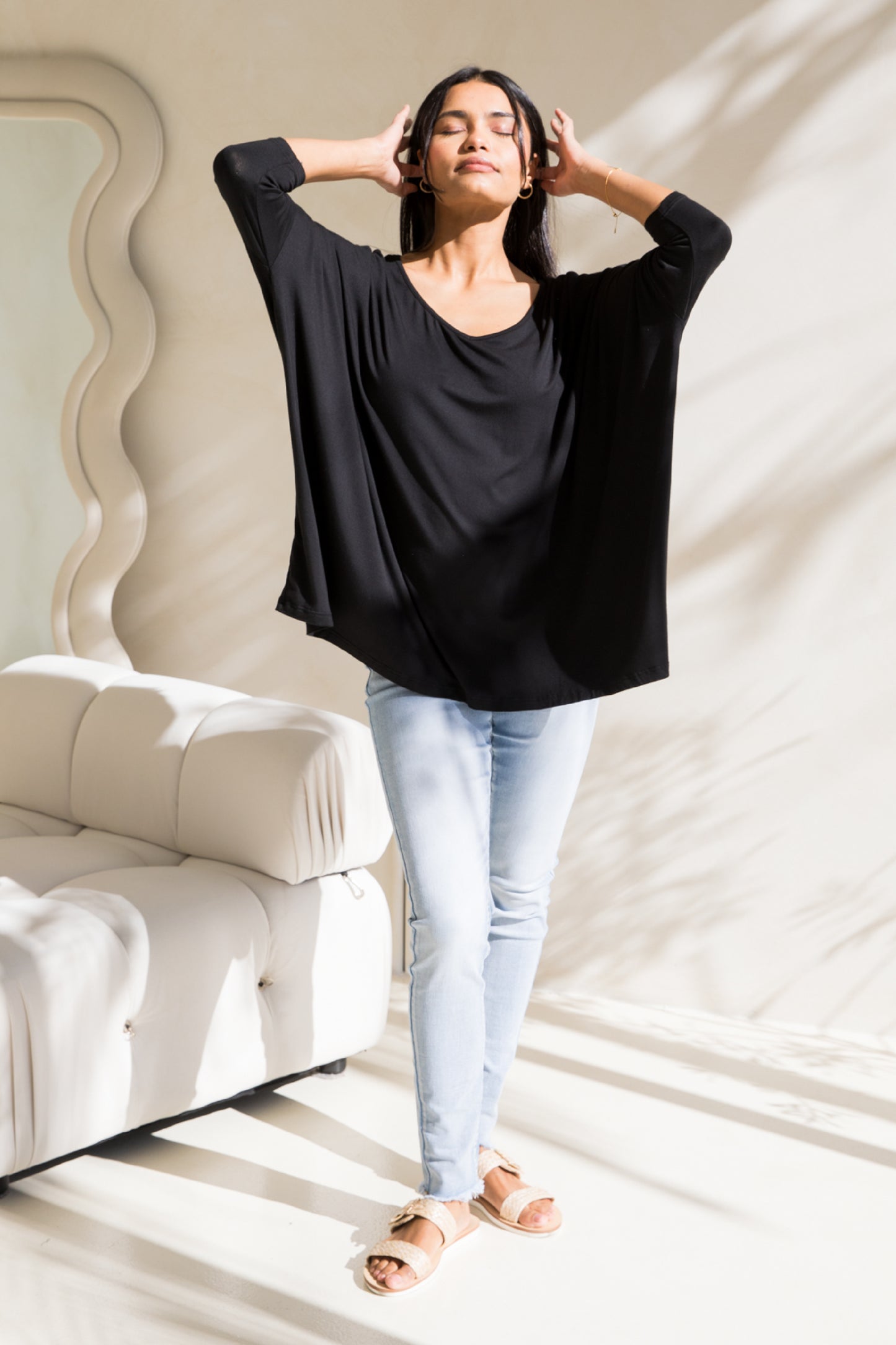 Long Sleeve Nice Top | Black