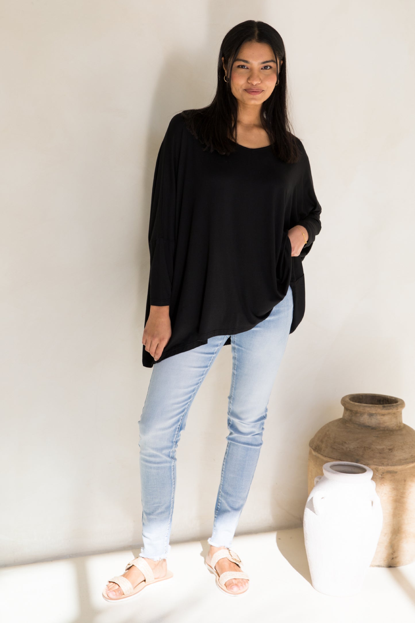 Long Sleeve Nice Top | Black