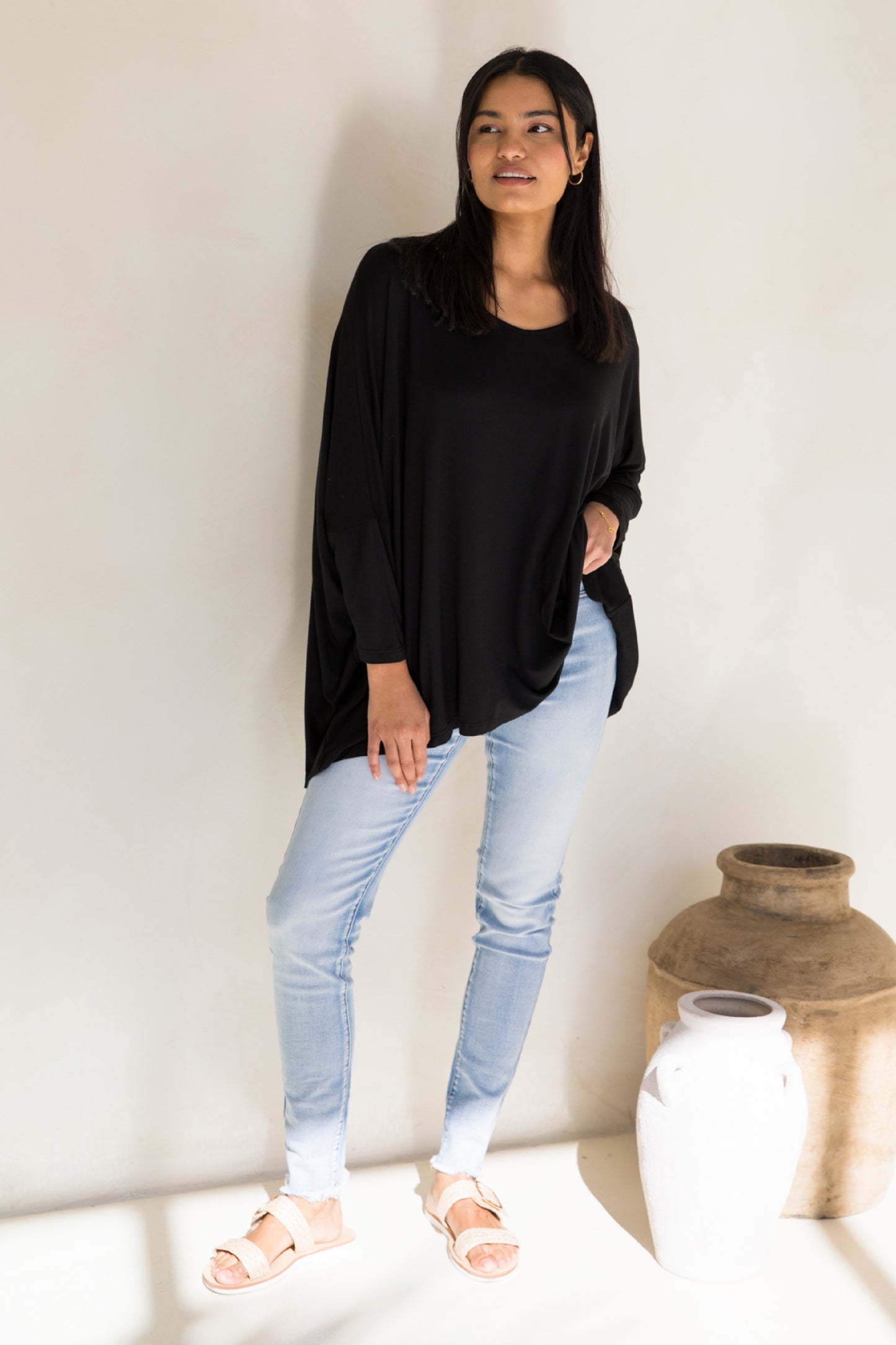 Long Sleeve Nice Top | Black