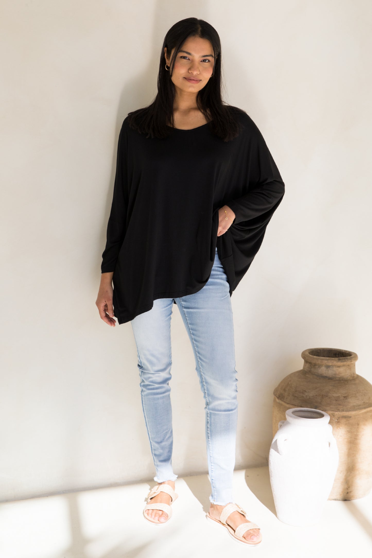 Long Sleeve Nice Top | Black