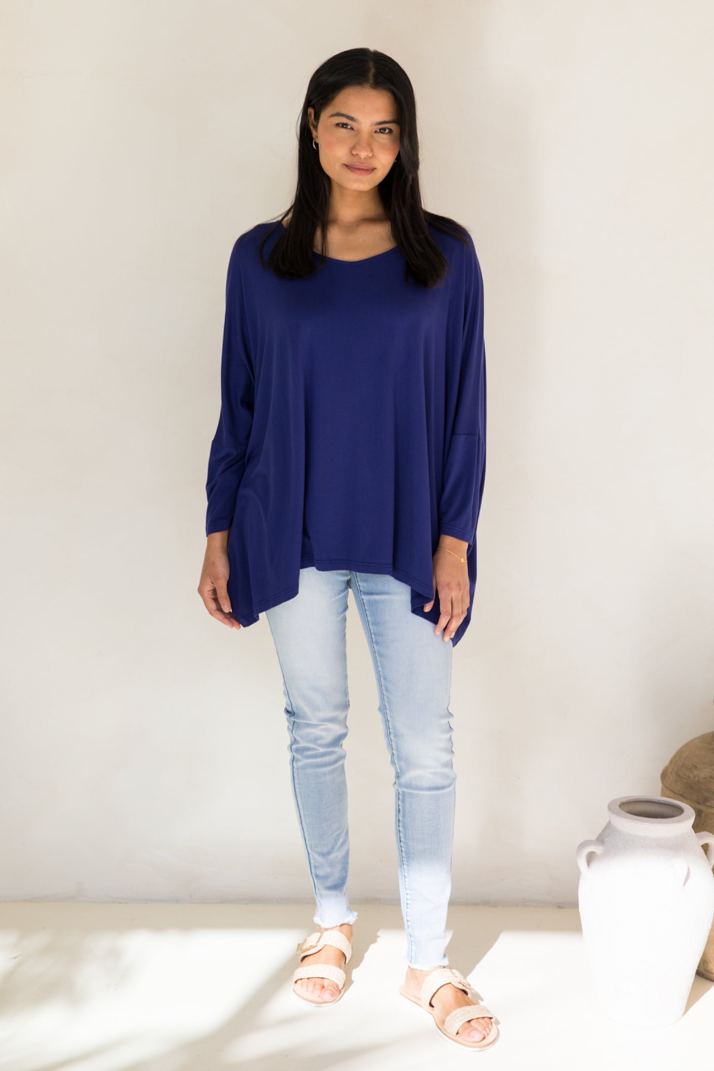 Long Sleeve Nice Top in Dark Blue