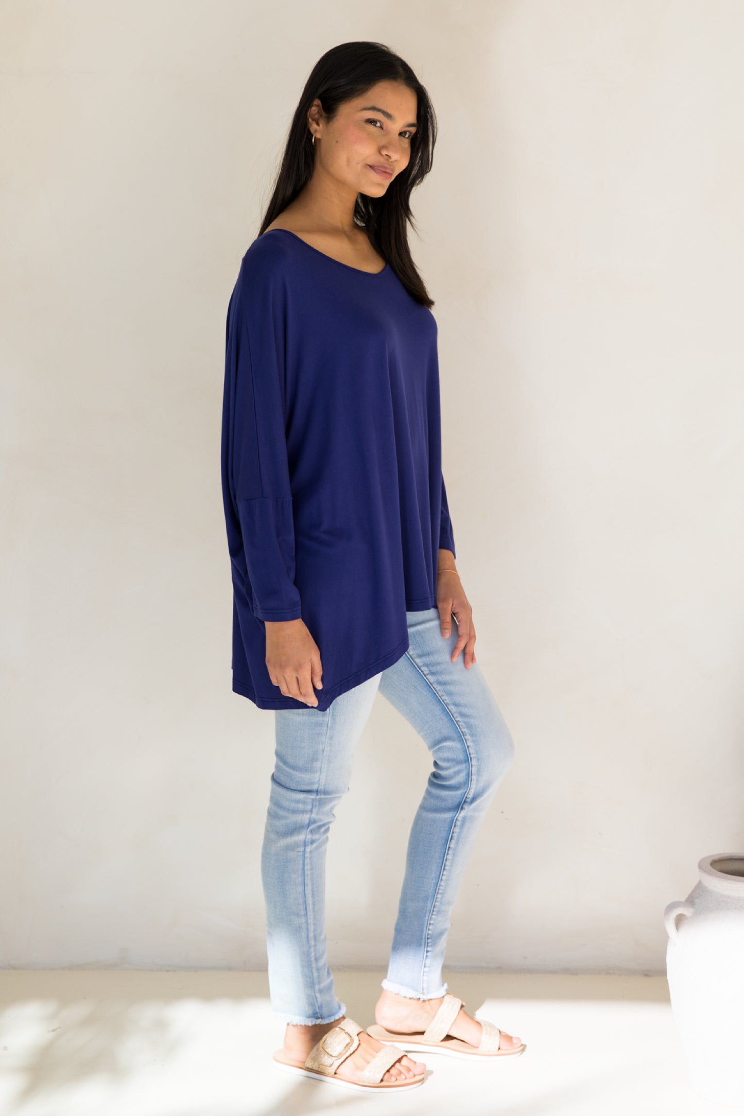 Long Sleeve Nice Top in Dark Blue