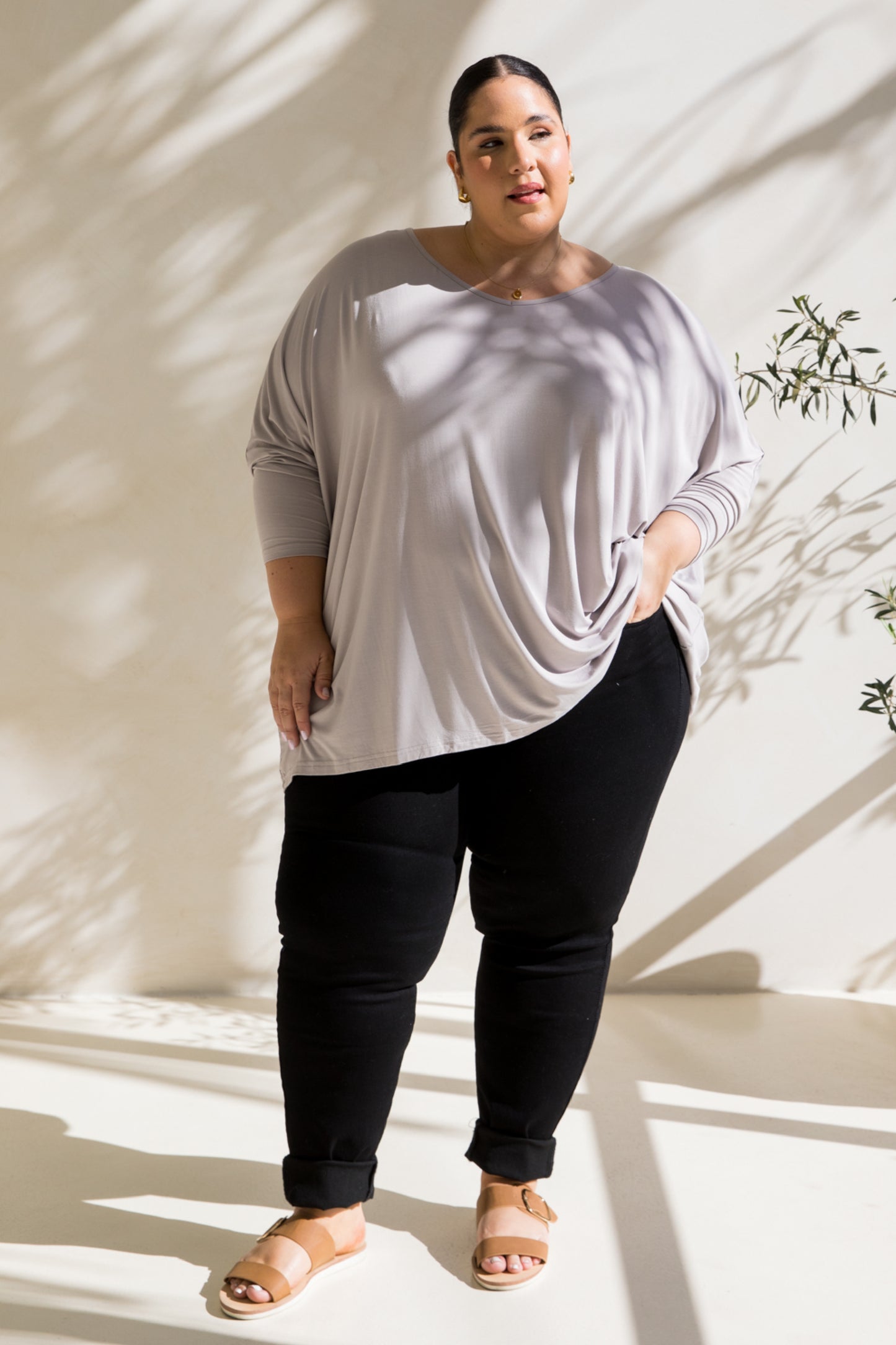 Long Sleeve Nice Top | Stone