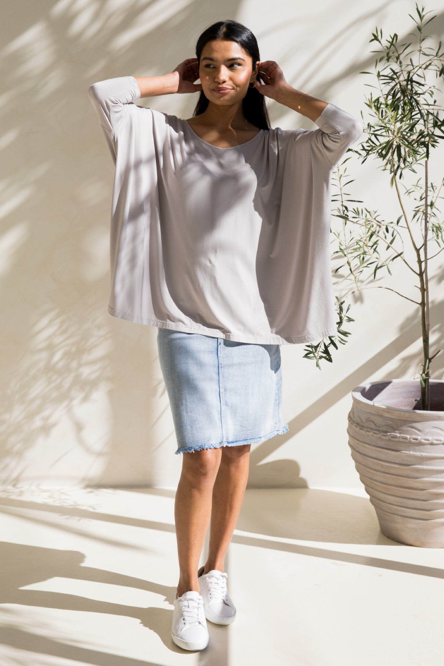 Long Sleeve Nice Top | Stone