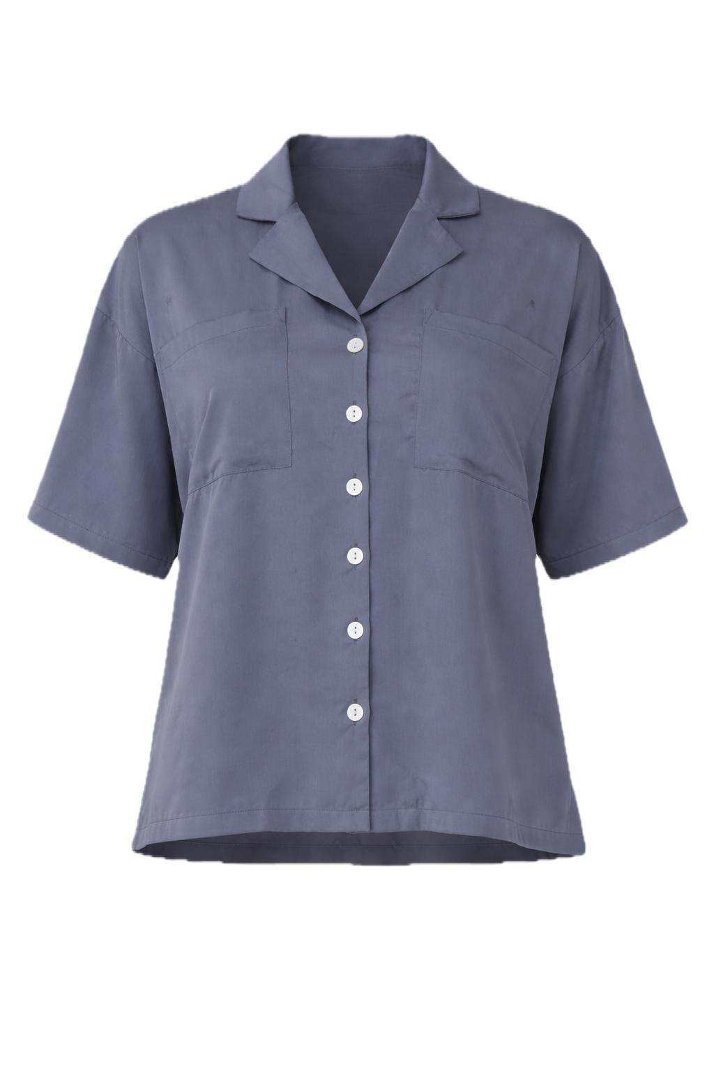 LULU Lyocell Short Sleeve Shortline Shirt | Slate | FINAL SALE