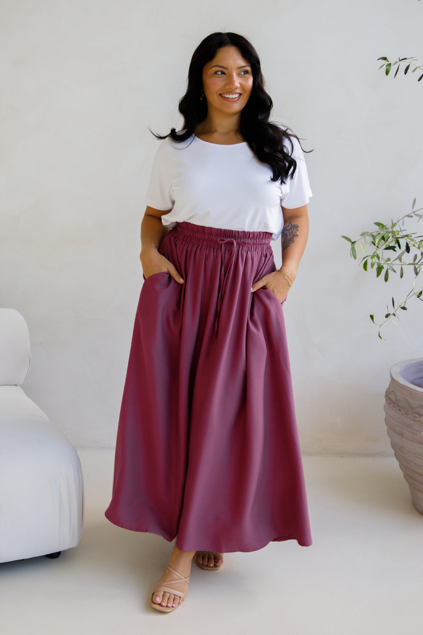 Lena Skirt | Rosewood Tencel