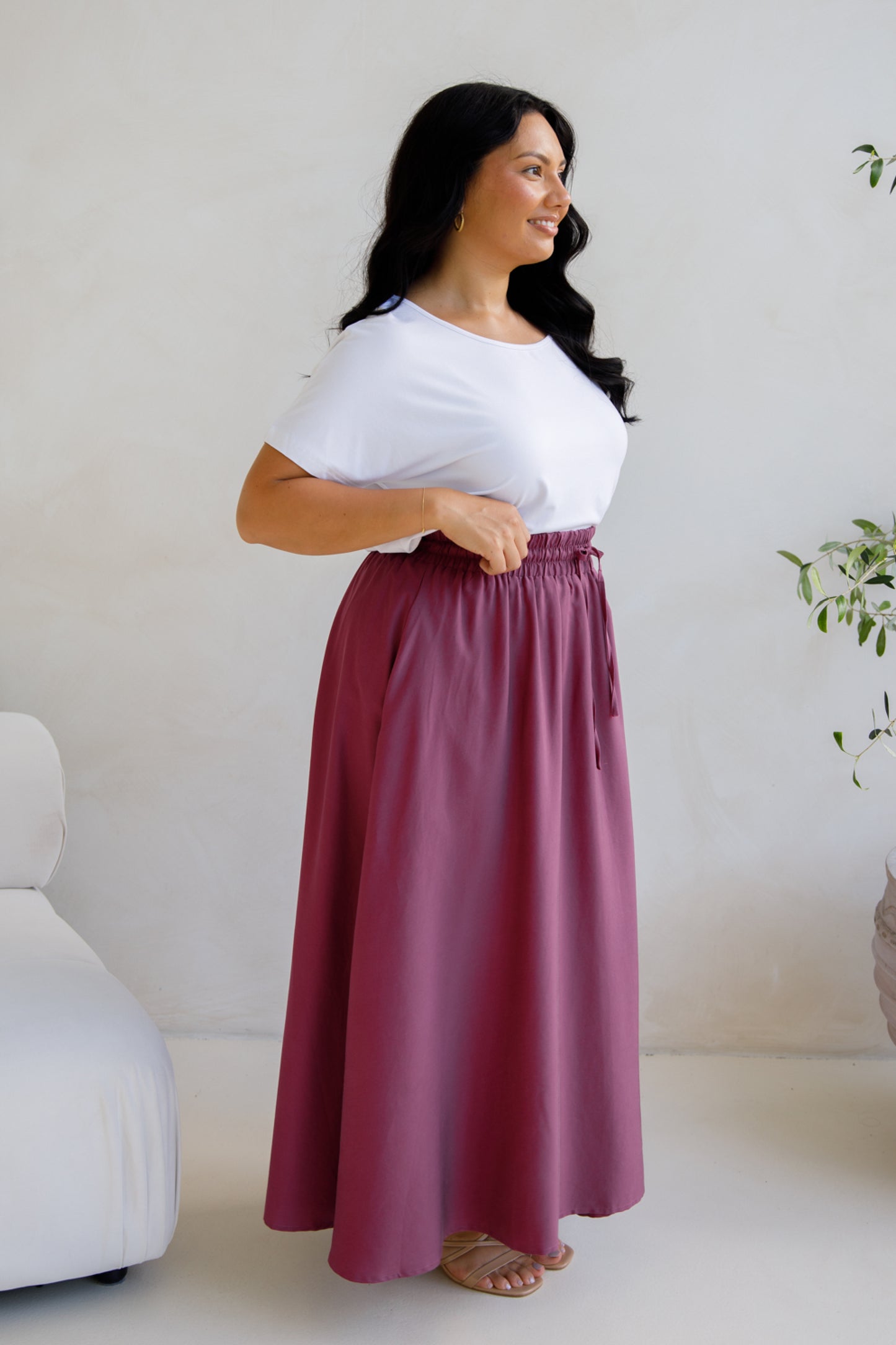 Lena Skirt | Rosewood Tencel