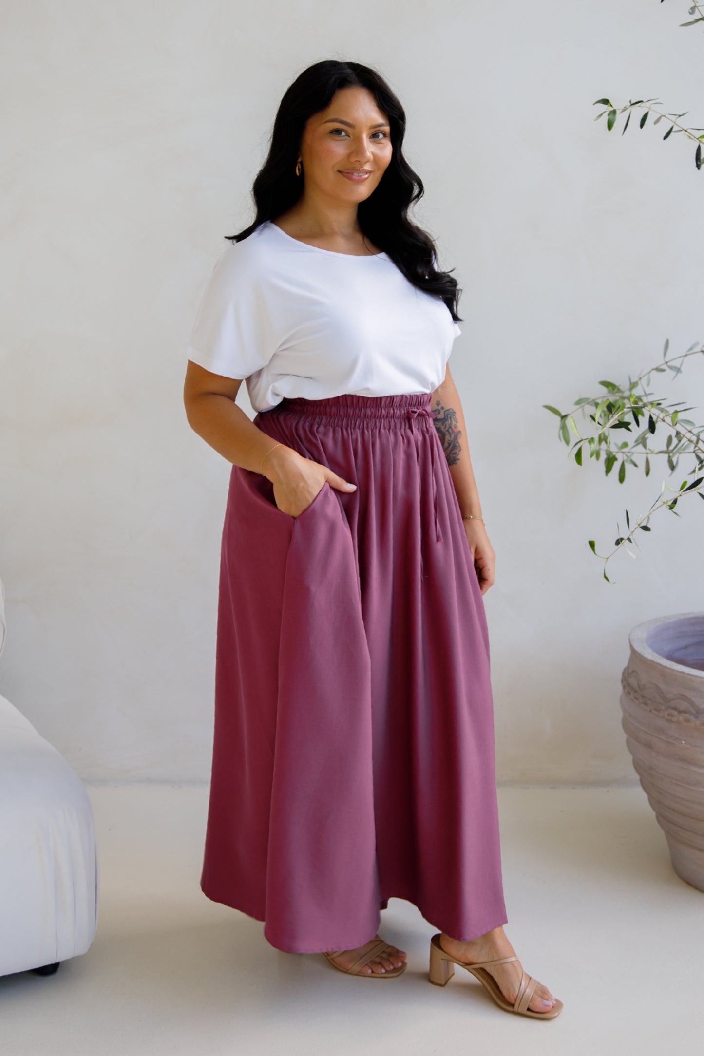 Lena Skirt | Rosewood Tencel