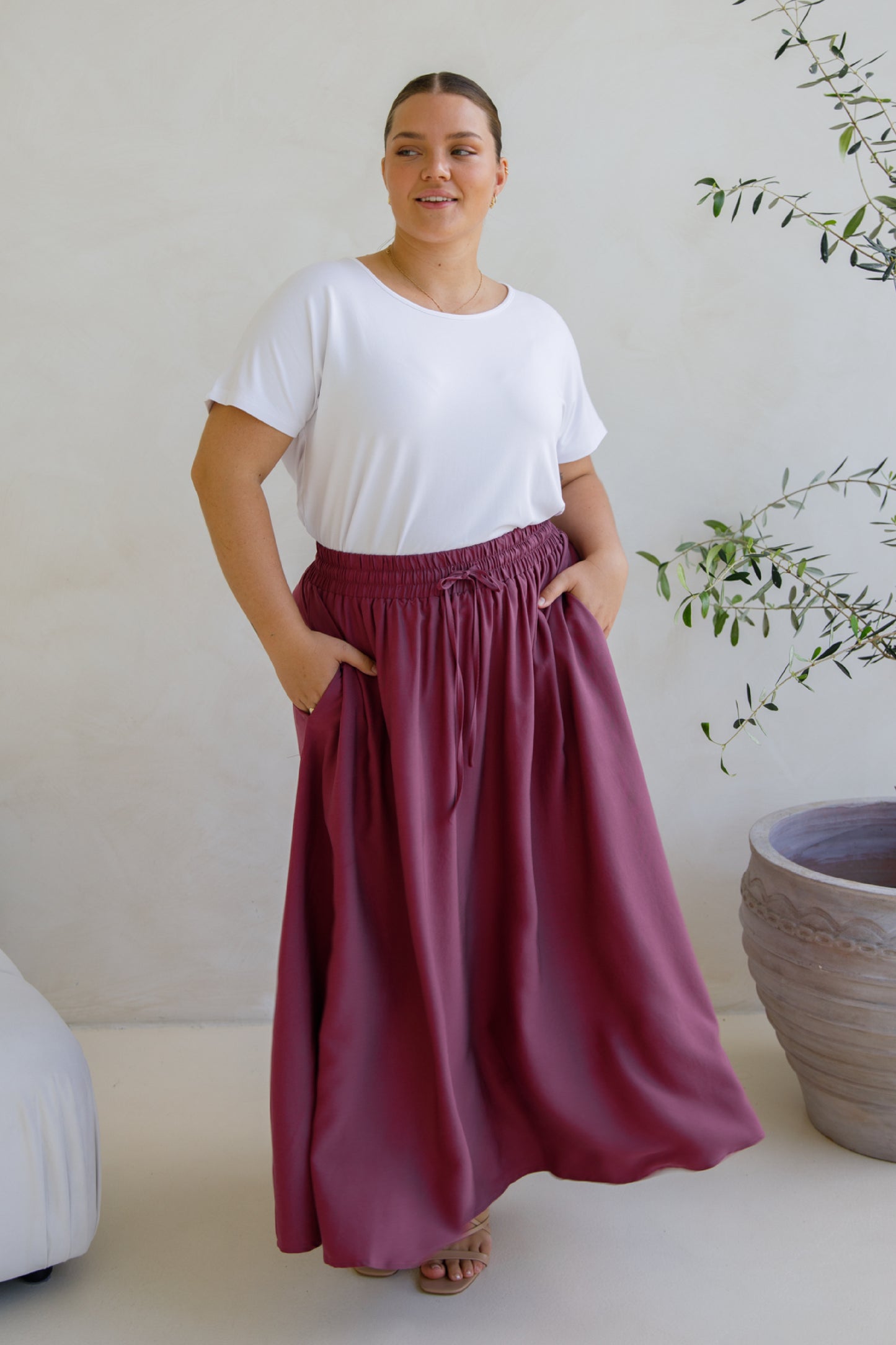 Lena Skirt | Rosewood Tencel