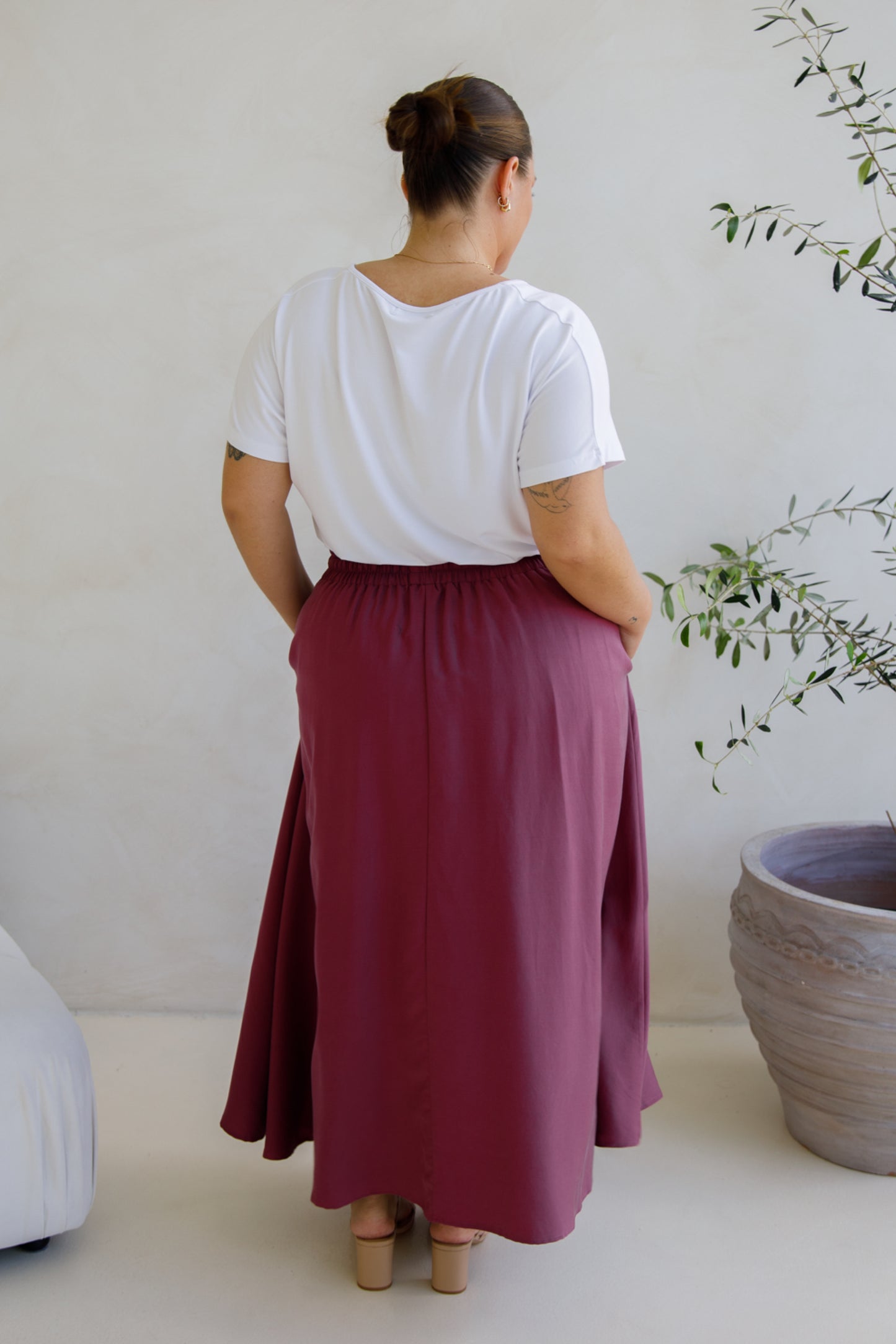 Lena Skirt | Rosewood Tencel