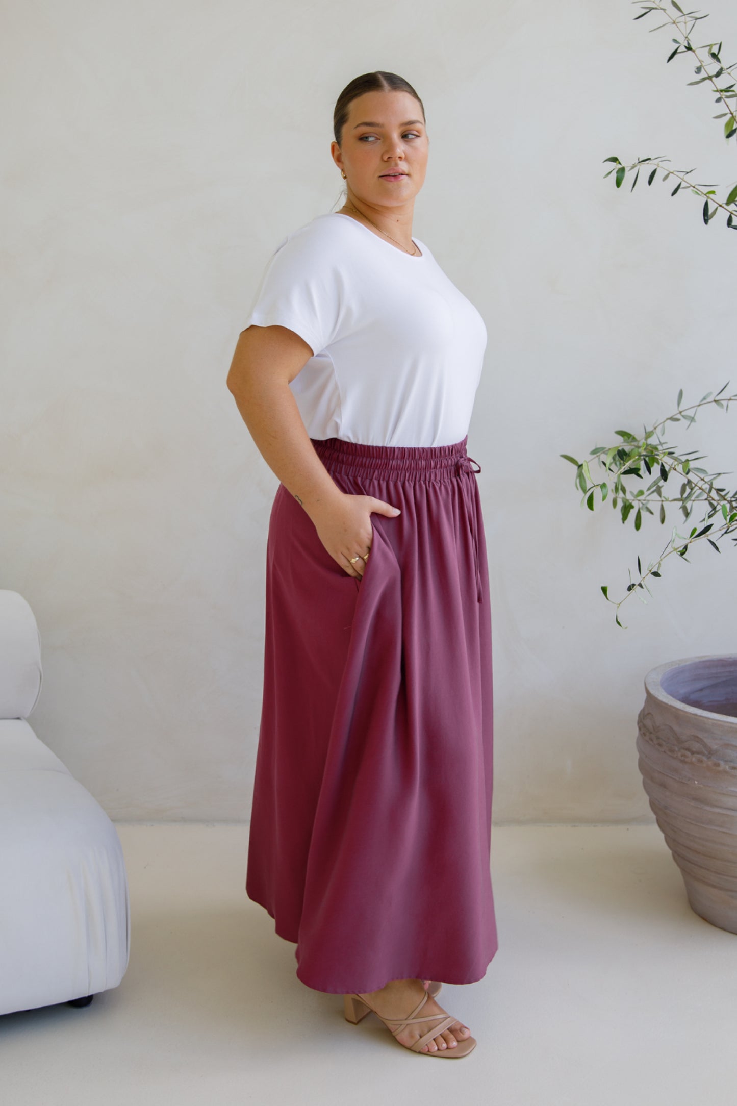 Lena Skirt | Rosewood Tencel