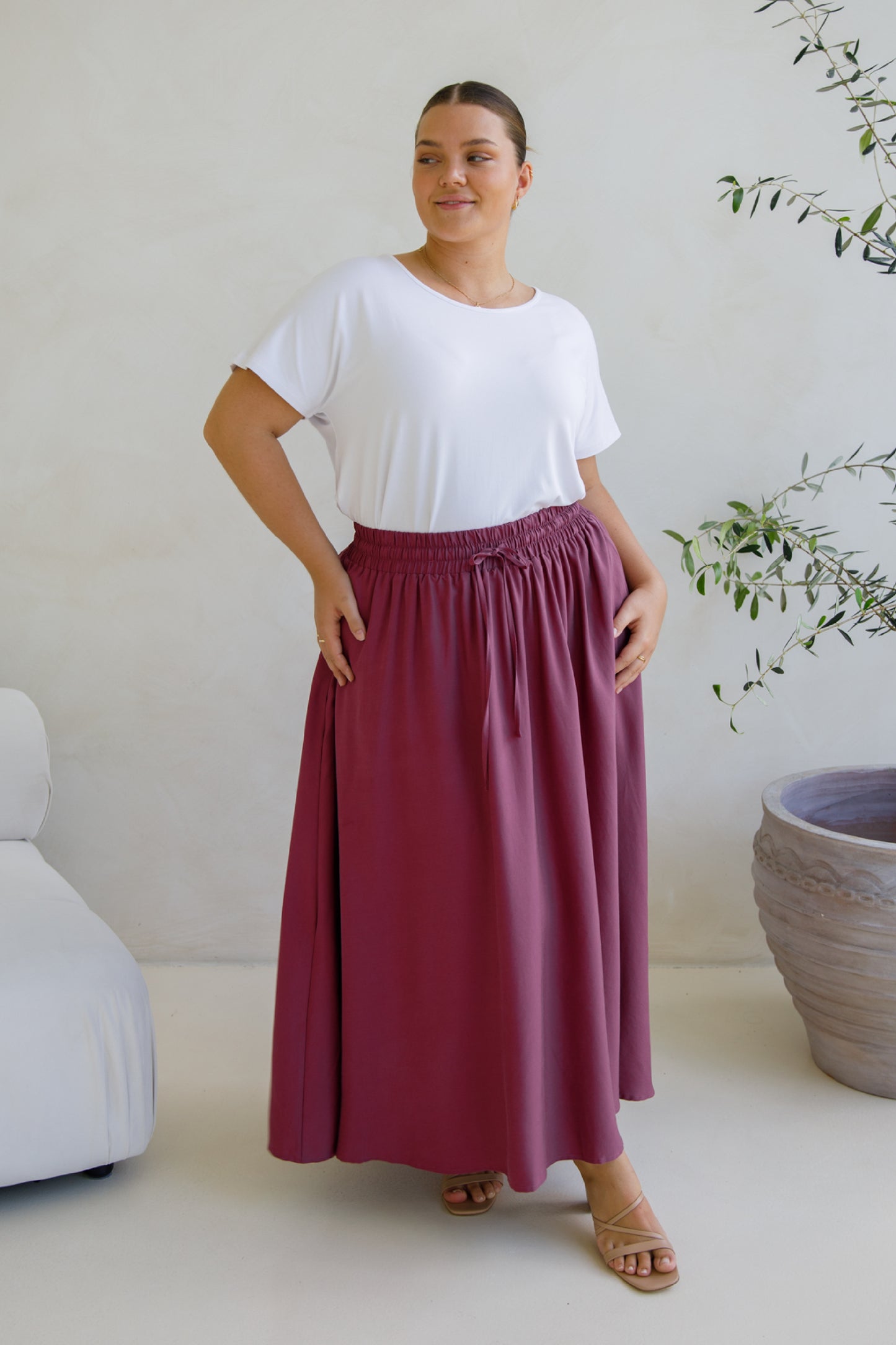 Lena Skirt | Rosewood Tencel