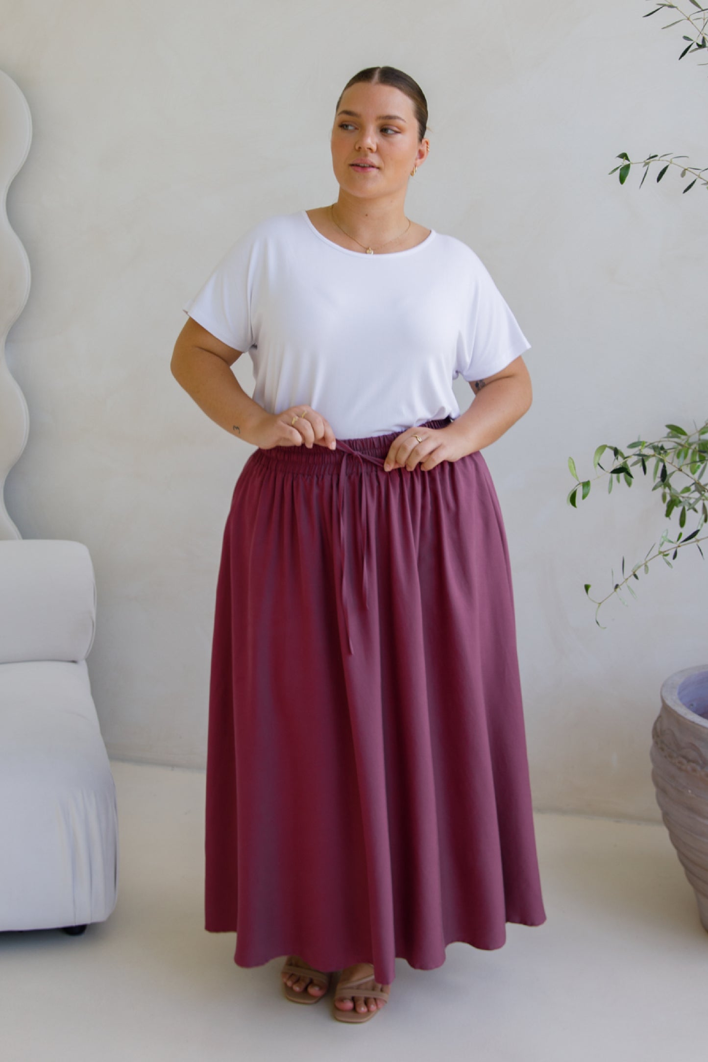 Lena Skirt | Rosewood Tencel