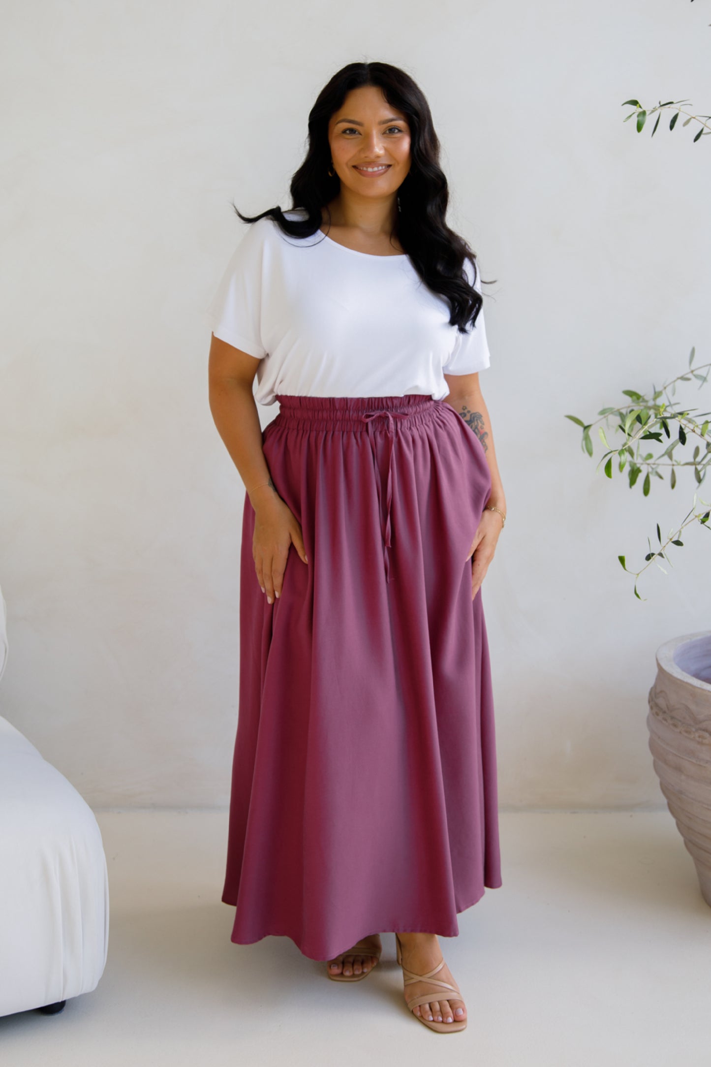 Lena Skirt | Rosewood Tencel