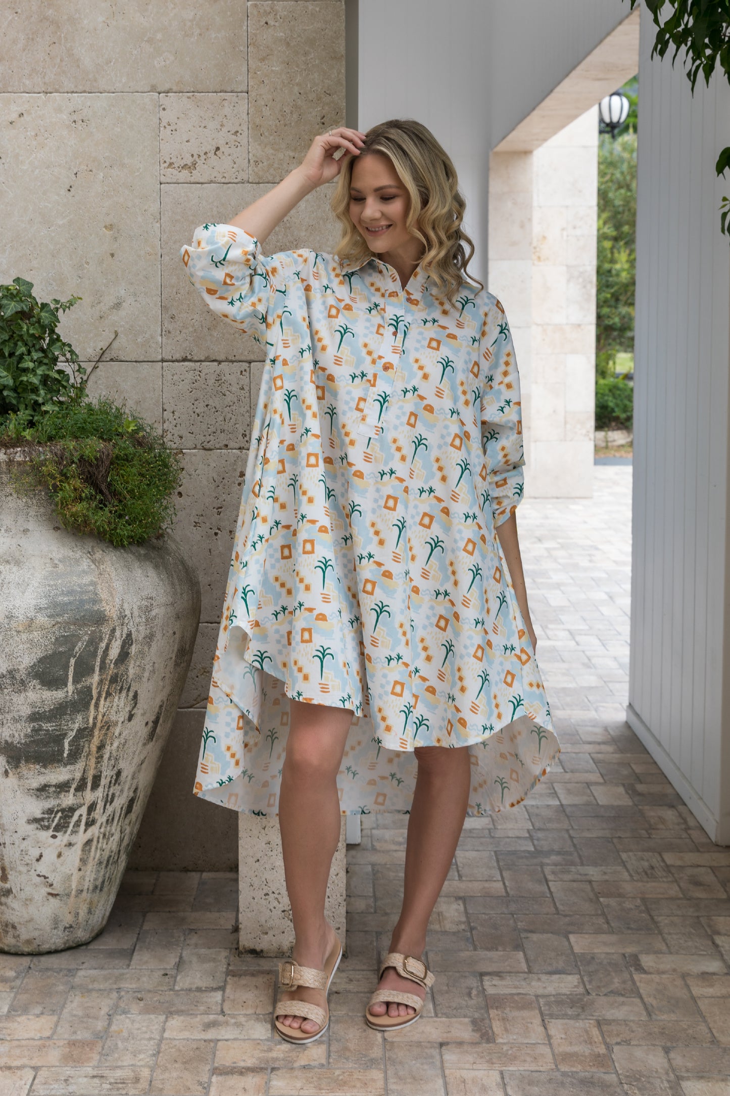 Loloma Shirt Dress in Oasis