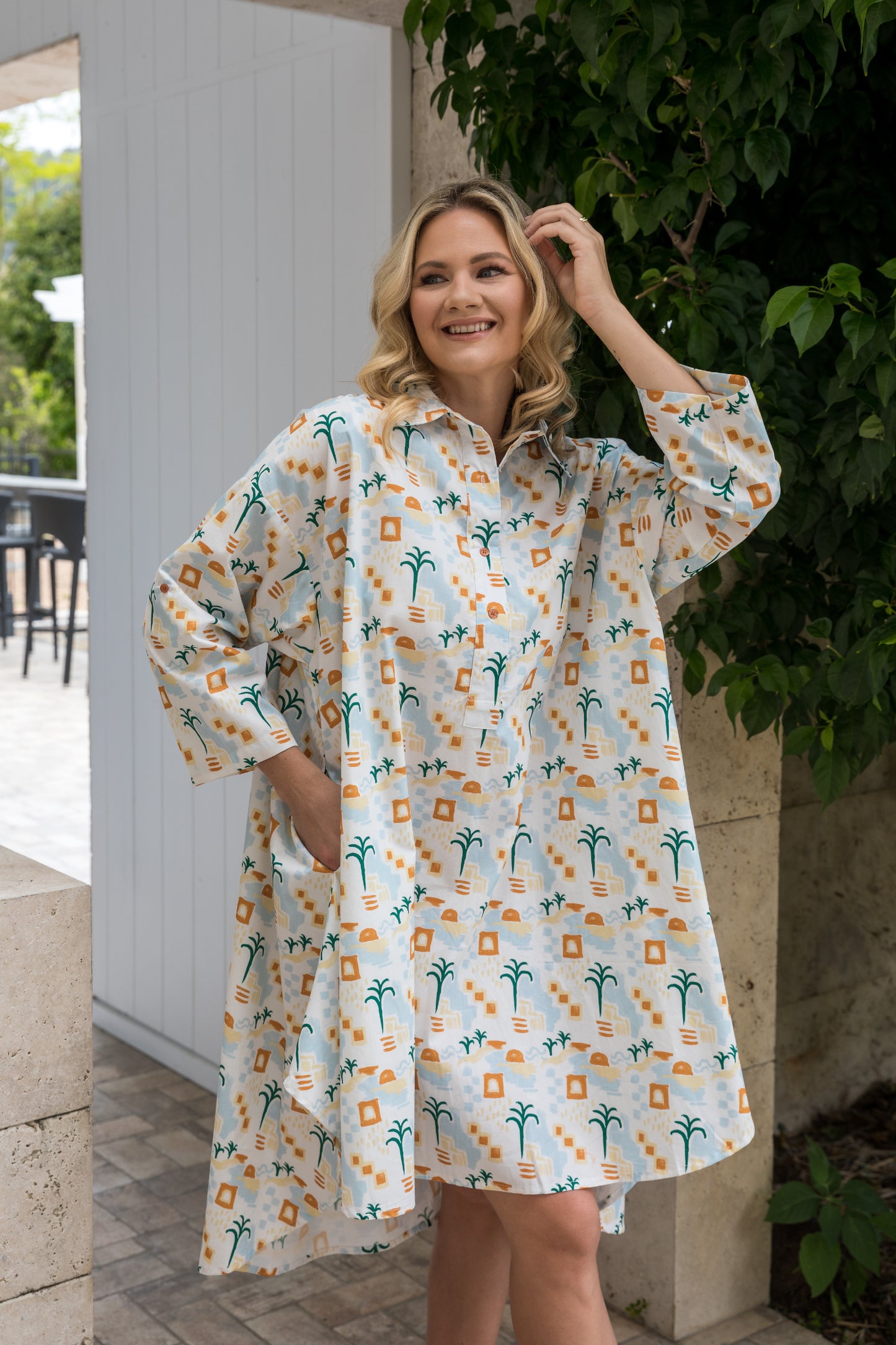 Loloma Shirt Dress in Oasis