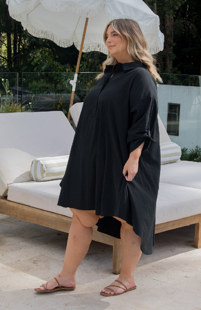 Loloma Shirt Dress | Black