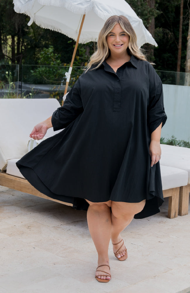 Loloma Shirt Dress | Black