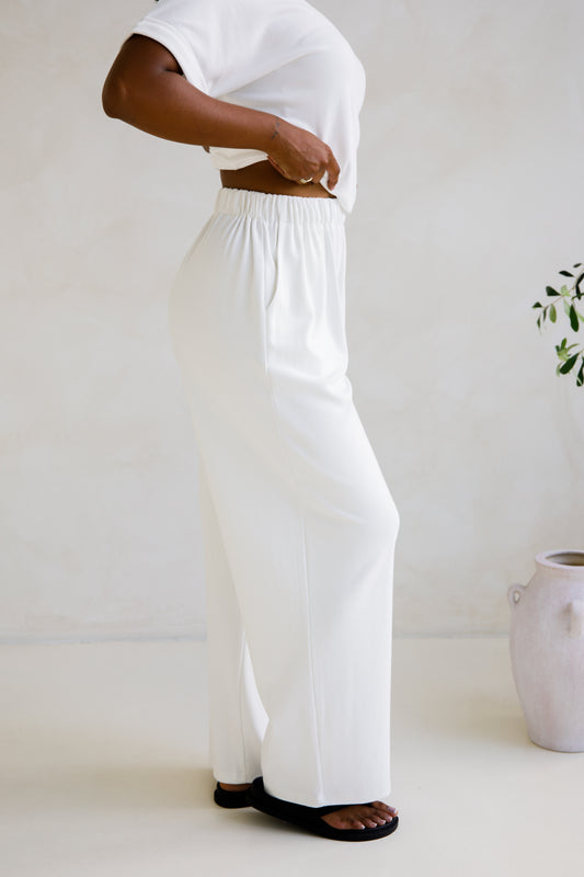GIGI Lounge Long Pant | White
