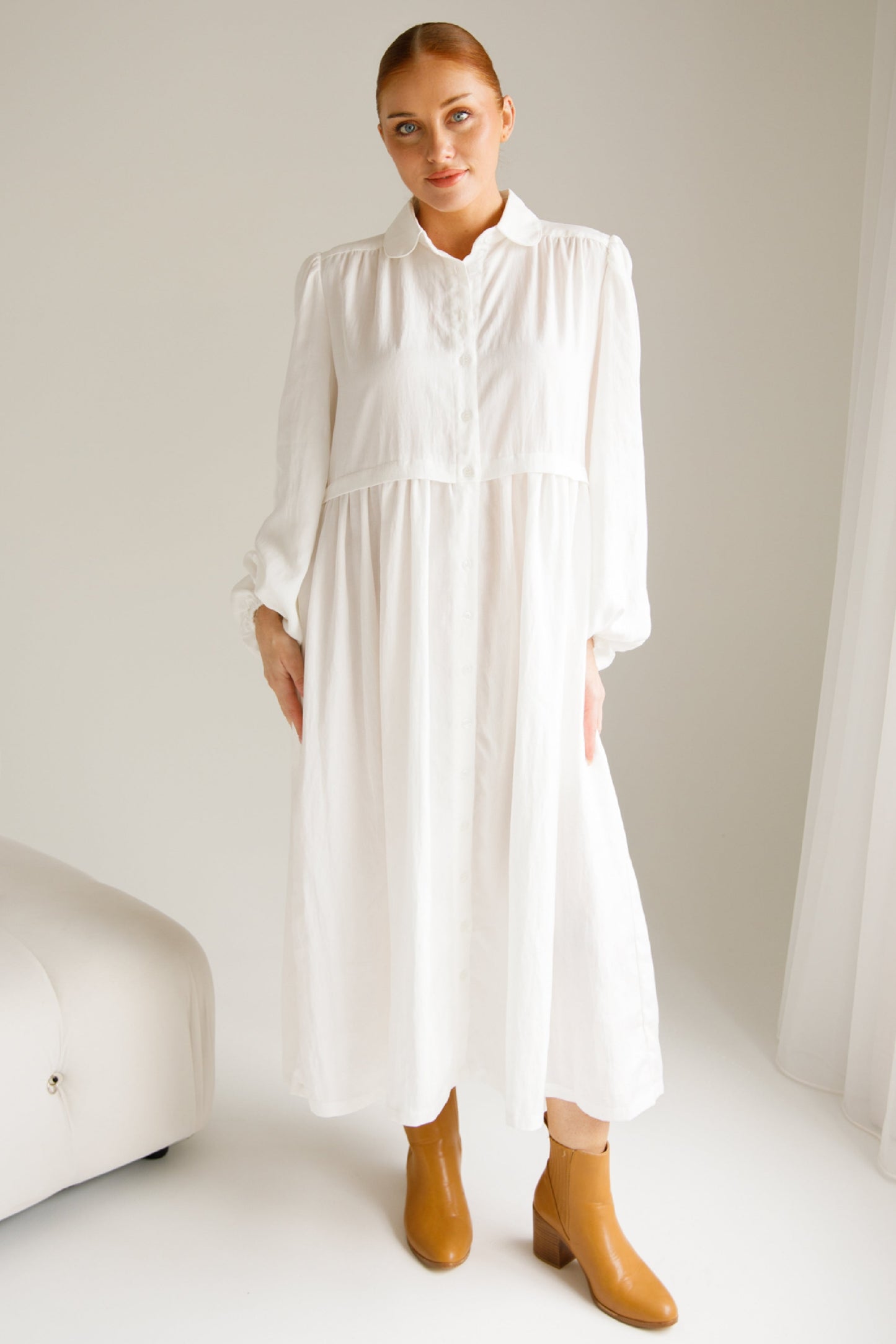 LYLA Lyocell Midi/Maxi Dress | White | FINAL SALE