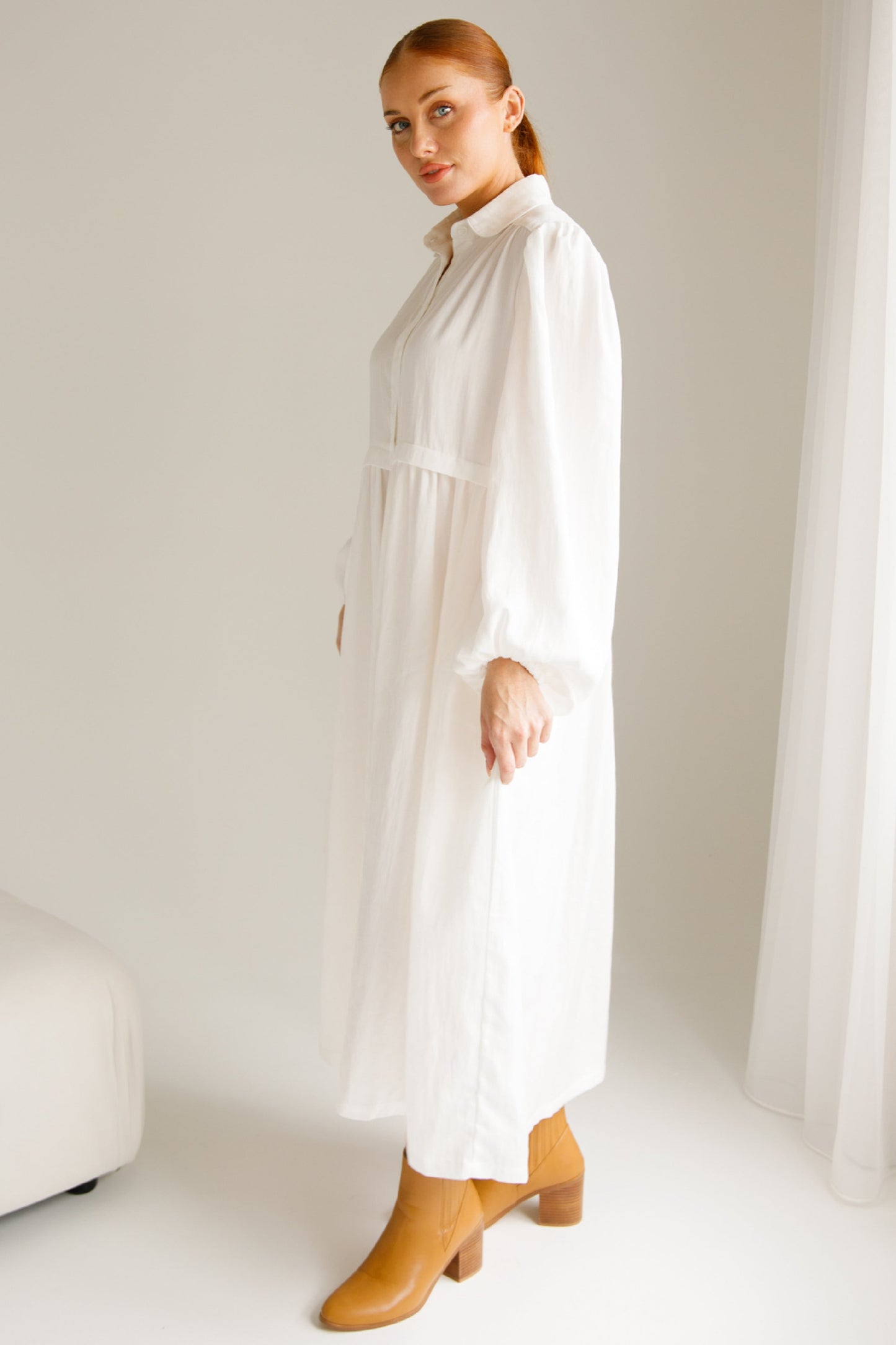 LYLA Lyocell Midi/Maxi Dress | White | FINAL SALE