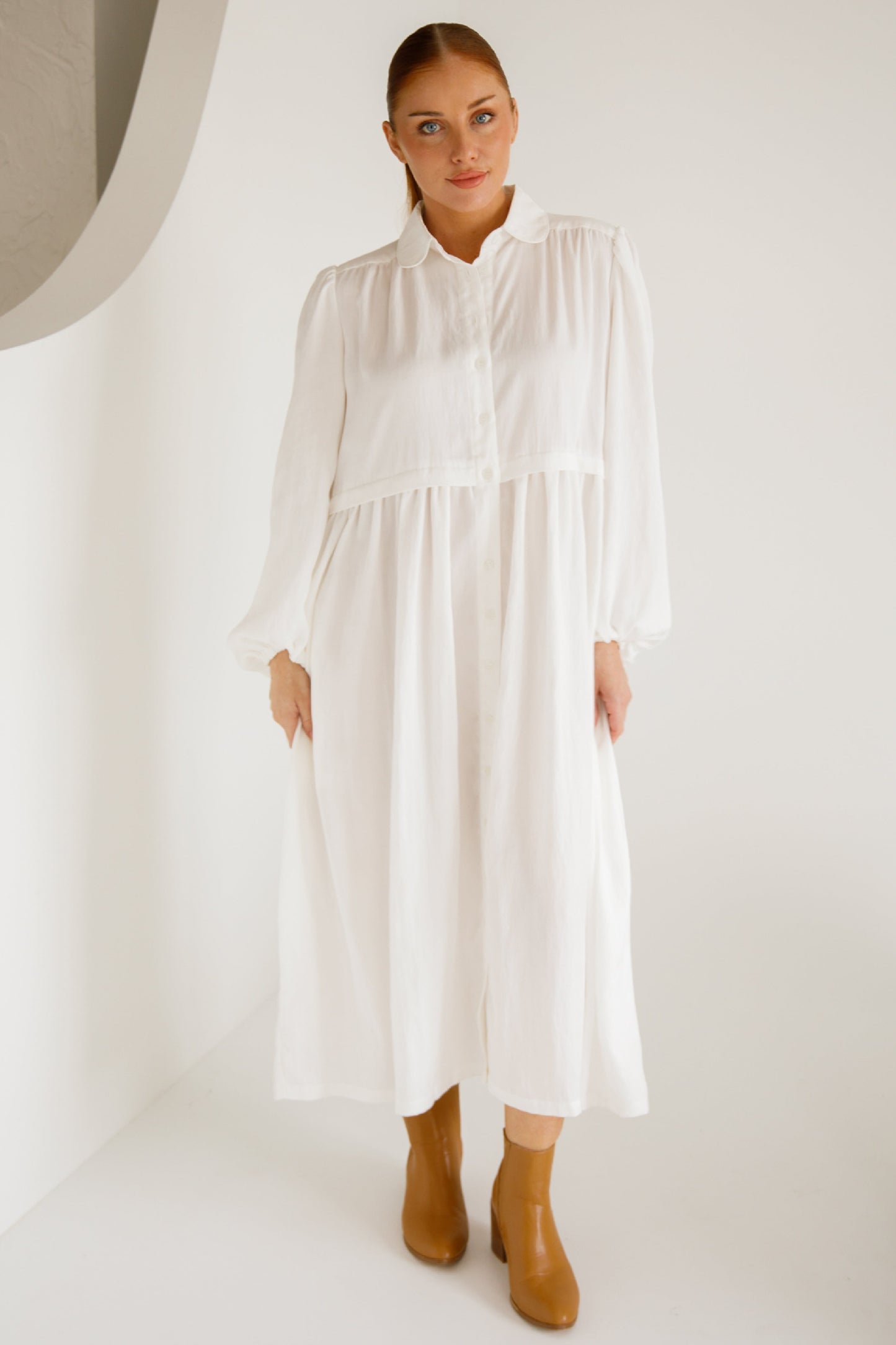 LYLA Lyocell Midi/Maxi Dress | White | FINAL SALE