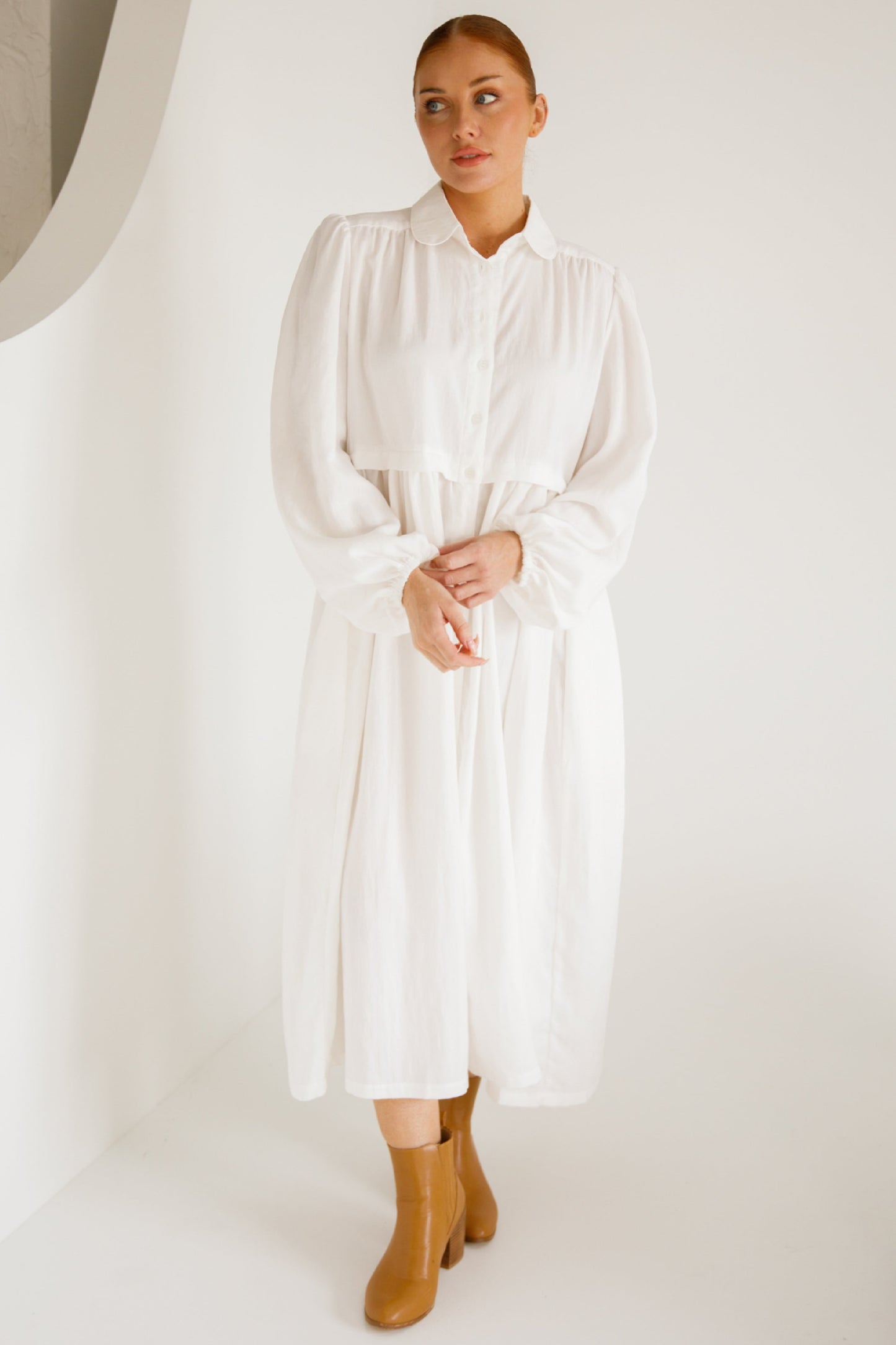 LYLA Lyocell Midi/Maxi Dress | White | FINAL SALE