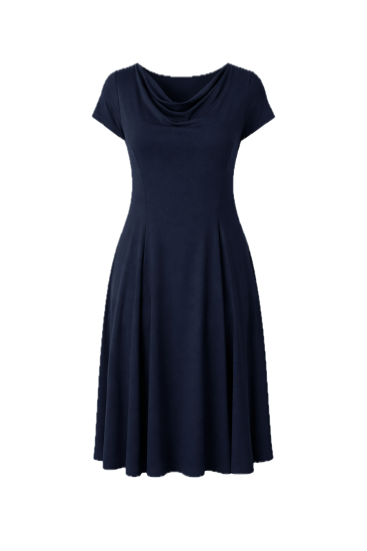 MAEVE Bamboo Cap Sleeve Classic Length Dress | Navy
