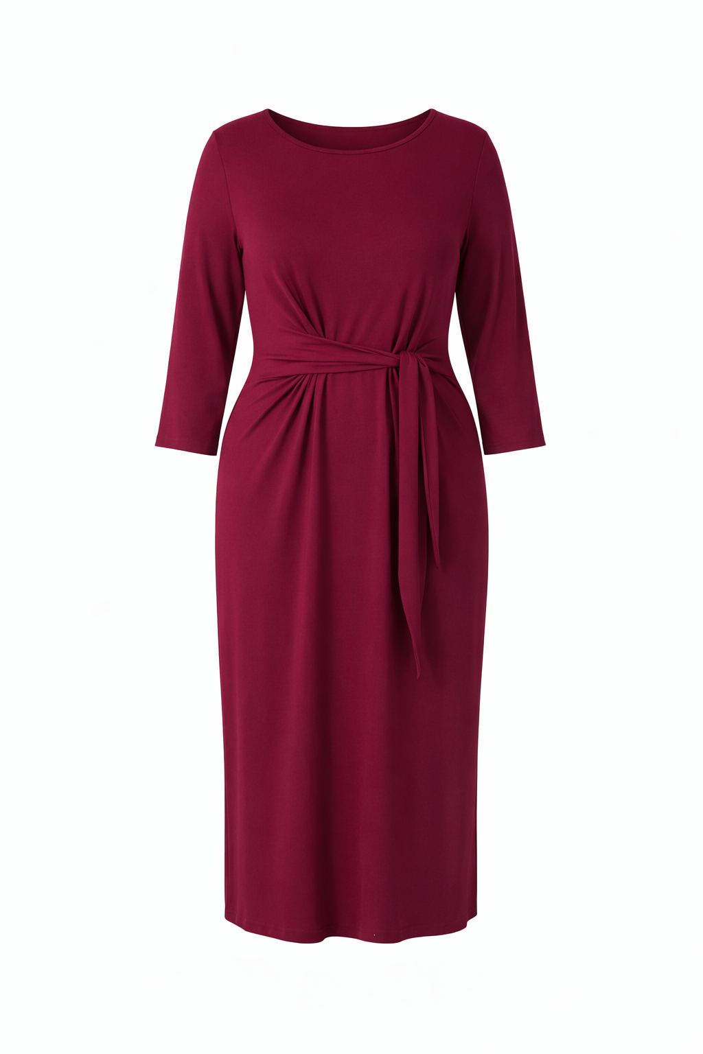 MALLORY Bamboo Demi Sleeve Midi Dress | Raspberry