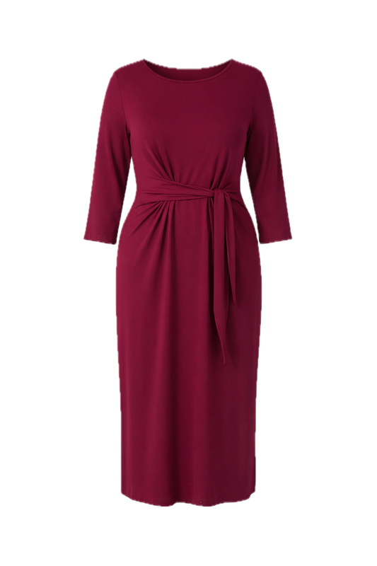 MALLORY Bamboo Demi Sleeve Midi Dress | Raspberry
