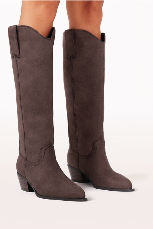 MERIDETH Long Boots | Macchiato Suede