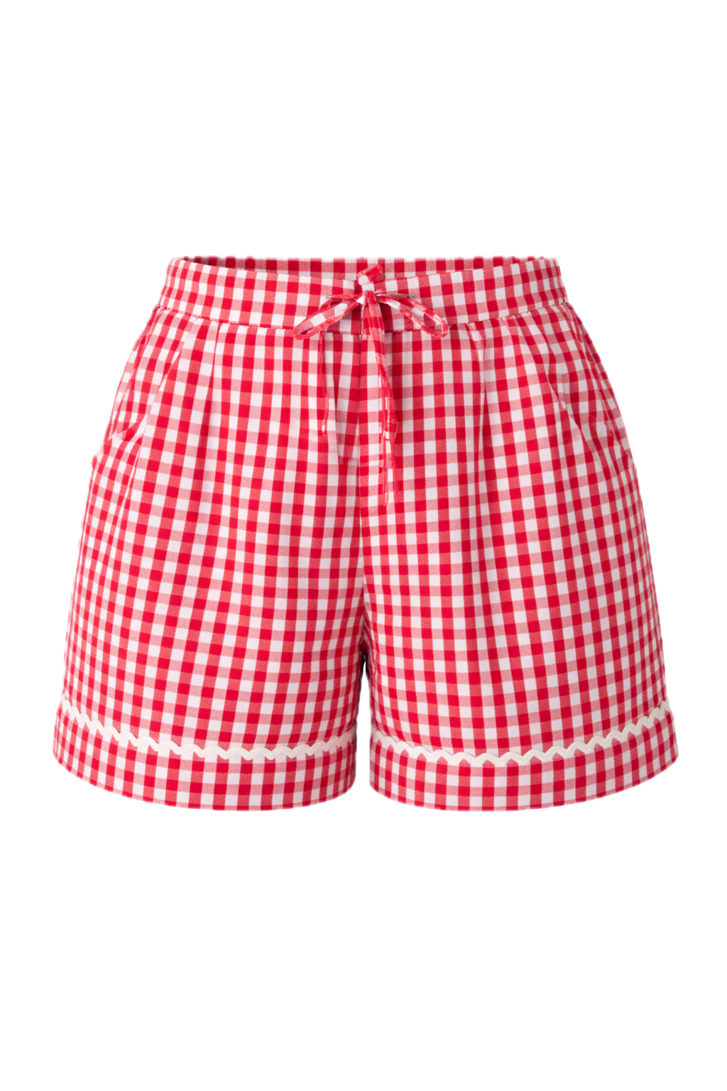 MILAN Lyocell Classic Length Shorts | Red Gingham | FINAL SALE