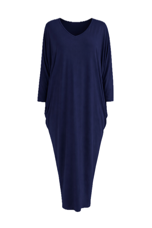 MIRACLE Bamboo Mid Sleeve Maxi Dress | Navy
