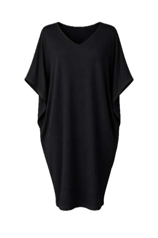 MIRACLE Bamboo Short Sleeve Classic Length Dress | Black