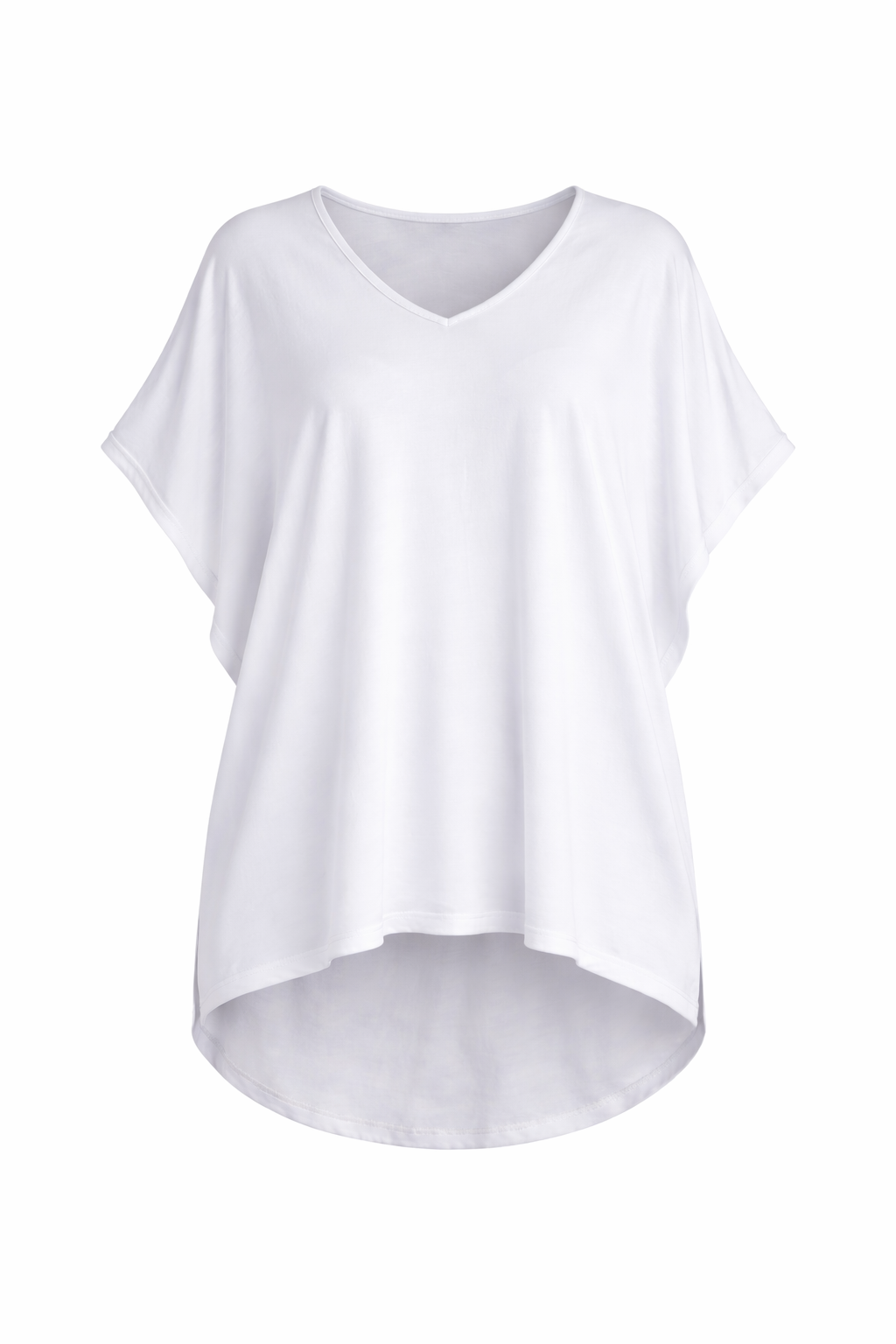 MIRACLE Bamboo Short Sleeve Hi Lo Top | White