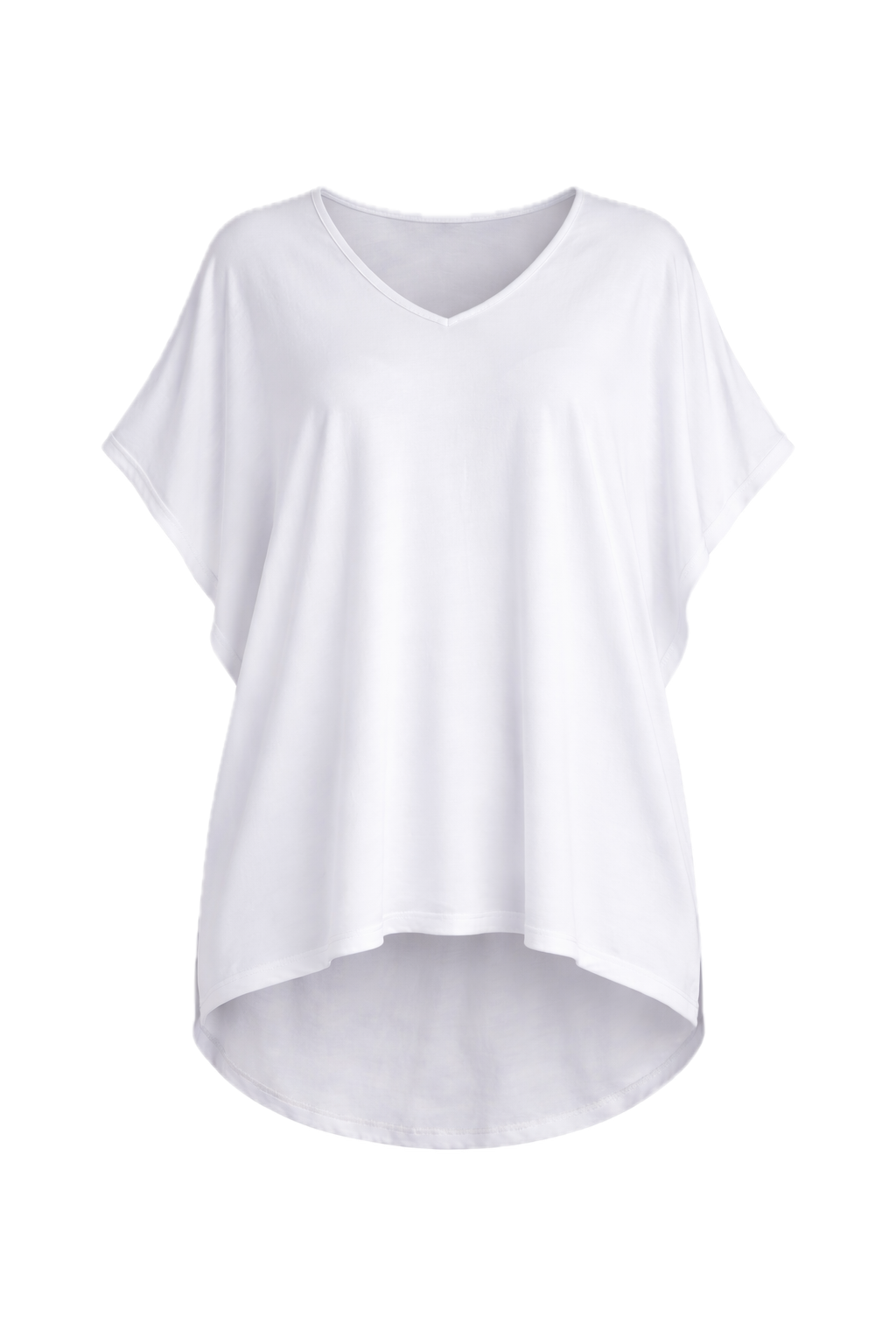 MIRACLE Bamboo Short Sleeve Hi Lo Top | White